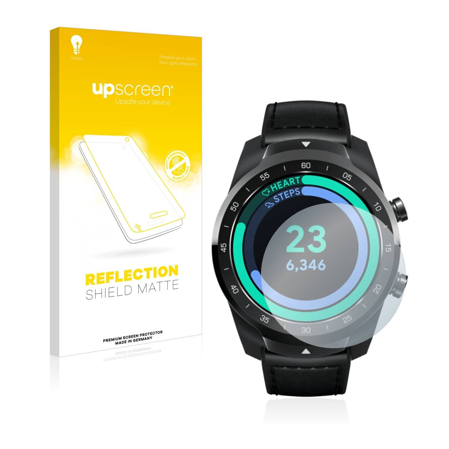upscreen Reflection Shield Matte Premium Displayschutzfolie für Mobvoi Ticwatch Pro