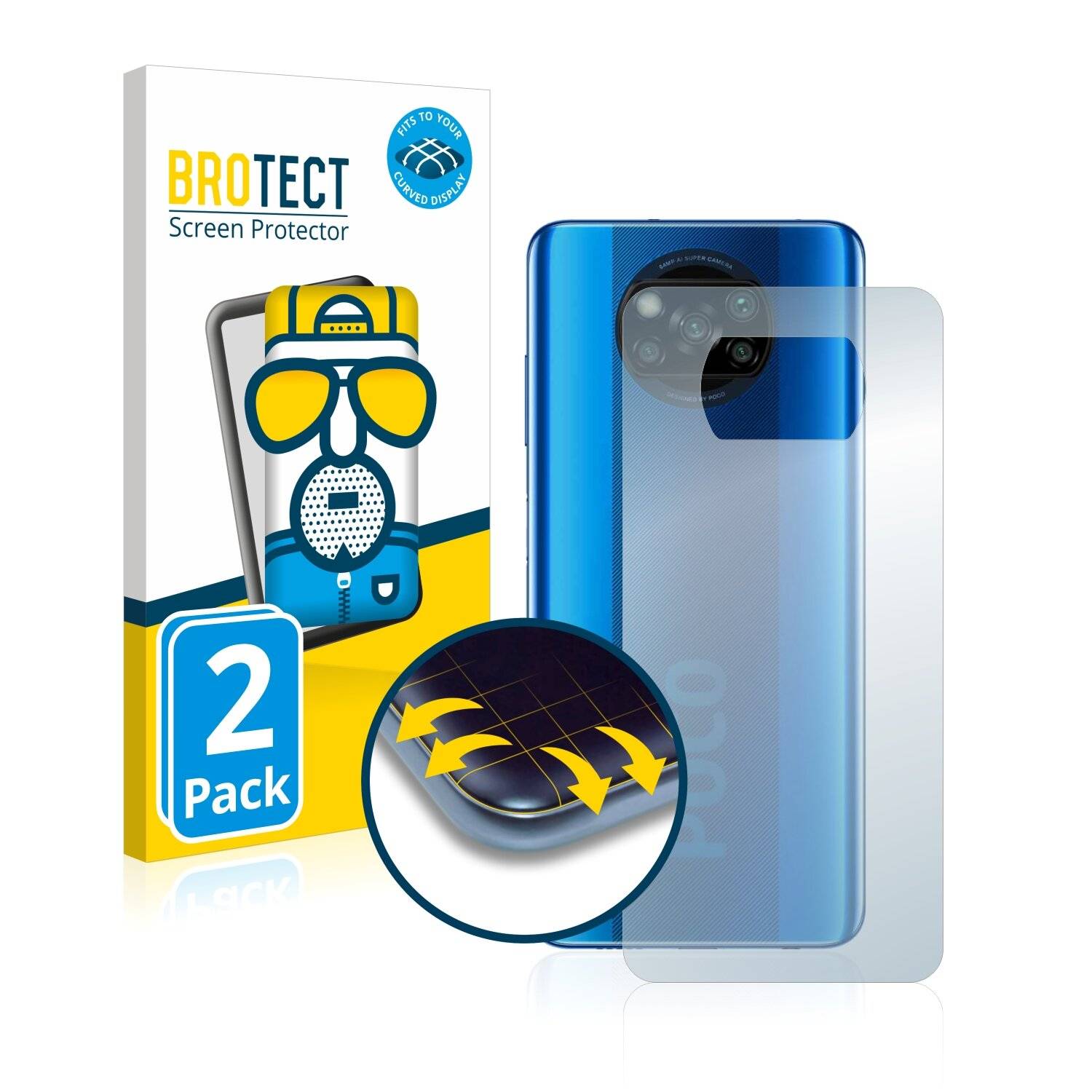 2x BROTECT Flex Matte Full-Cover Displayschutzfolie für Xiaomi Poco X3 Pro