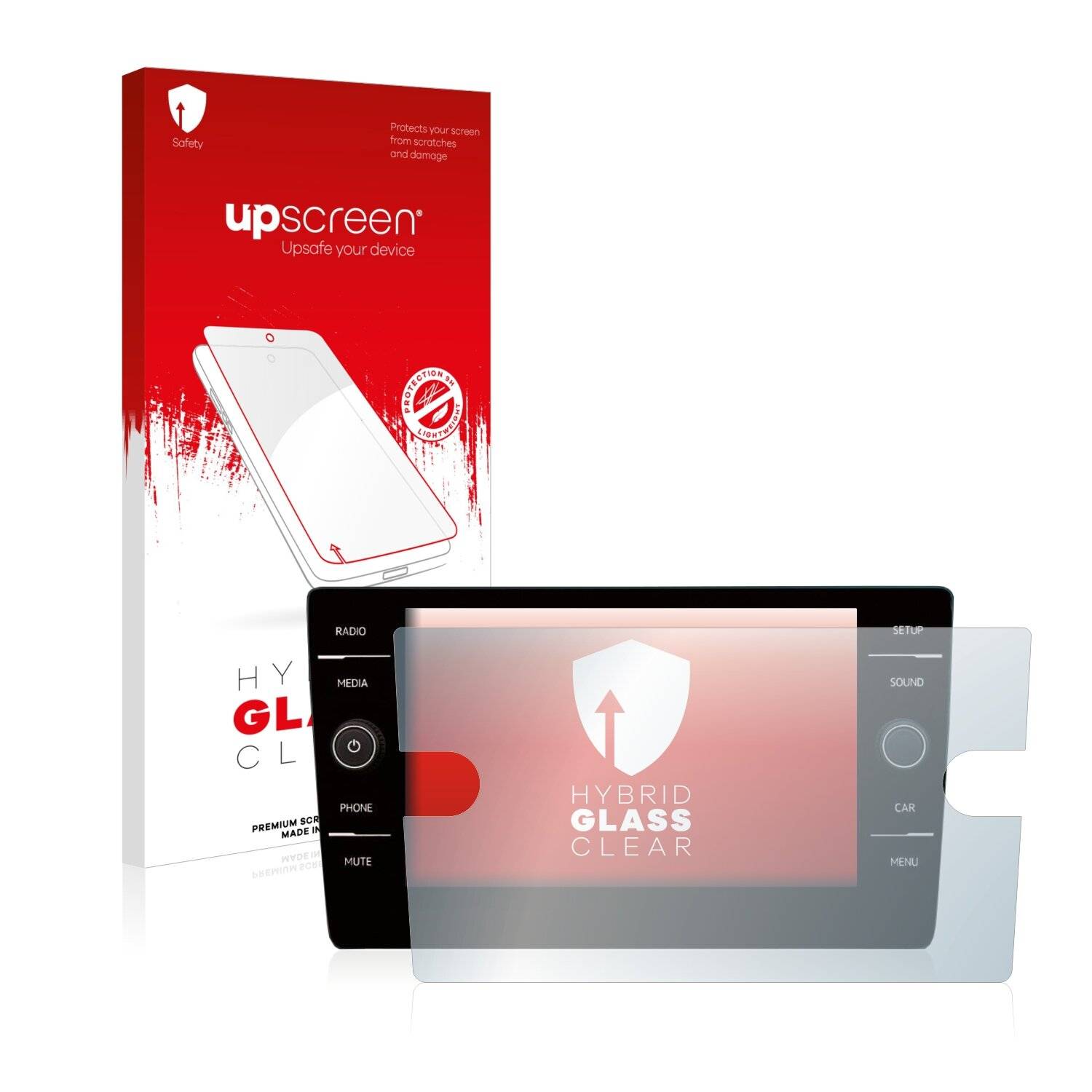 upscreen Hybrid Glass Clear Premium Schutzglas Folie für Volkswagen Golf Sportsvan 2018