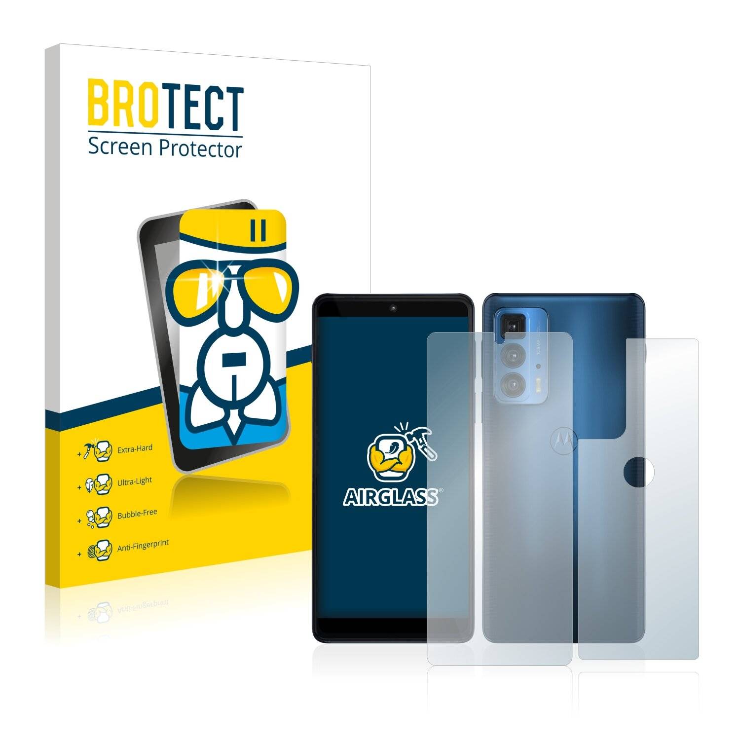 BROTECT AirGlass Schutzglas Folie für Motorola Edge 20 Pro (Vorder +