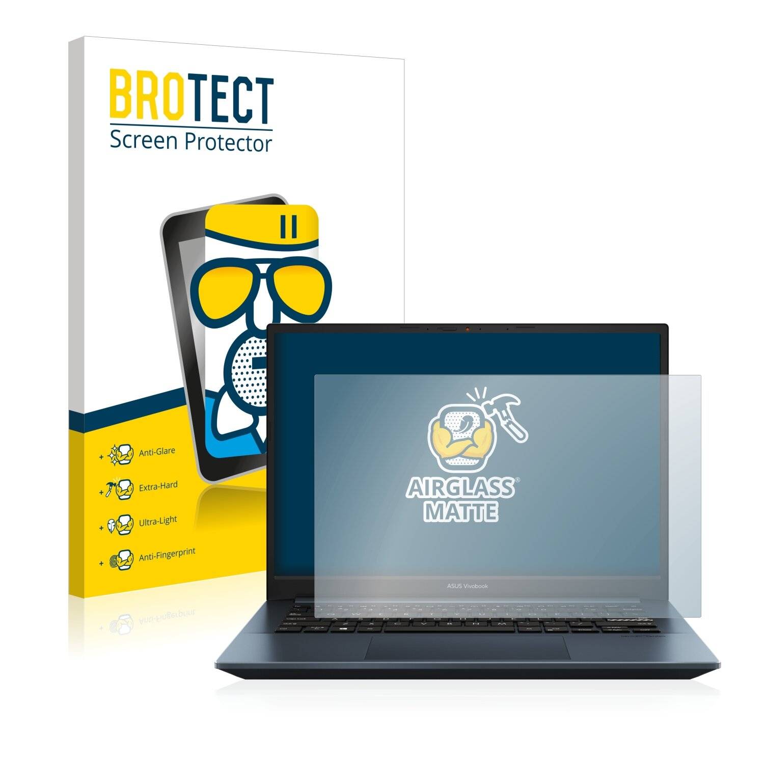 BROTECT AirGlass Matte Schutzglas Folie für Asus VivoBook Pro 14
