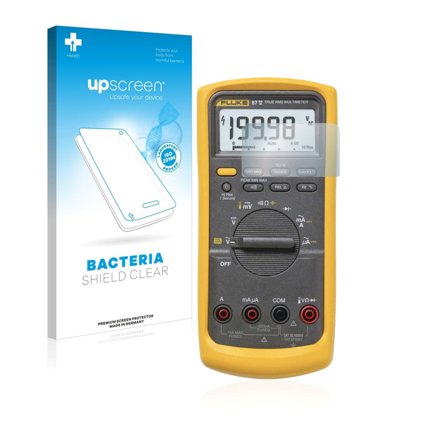 upscreen Bacteria Shield Clear Premium Antibakterielle Displayschutzfolie für Fluke
