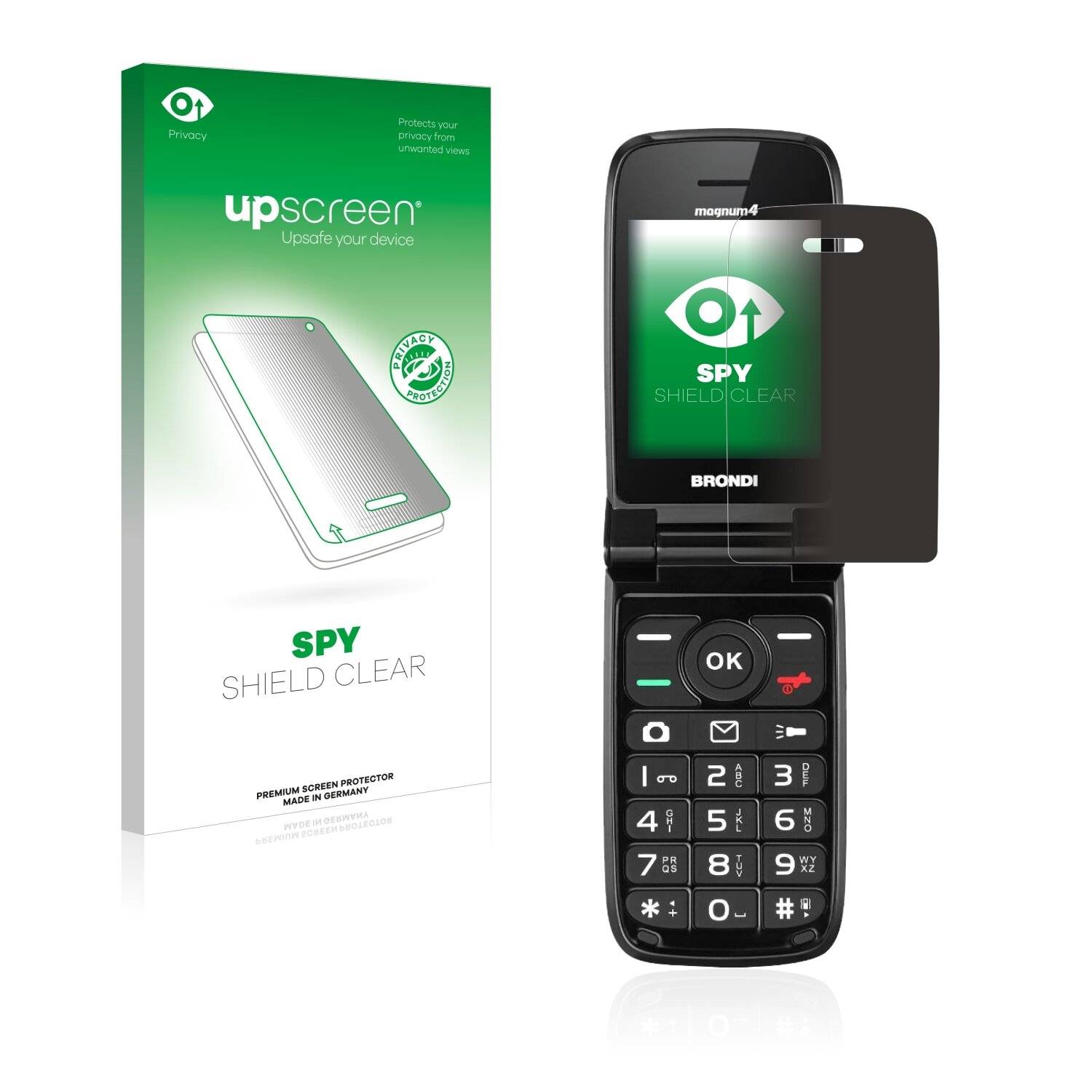 upscreen Spy Shield Clear Premium Blickschutzfolie für Brondi Magnum