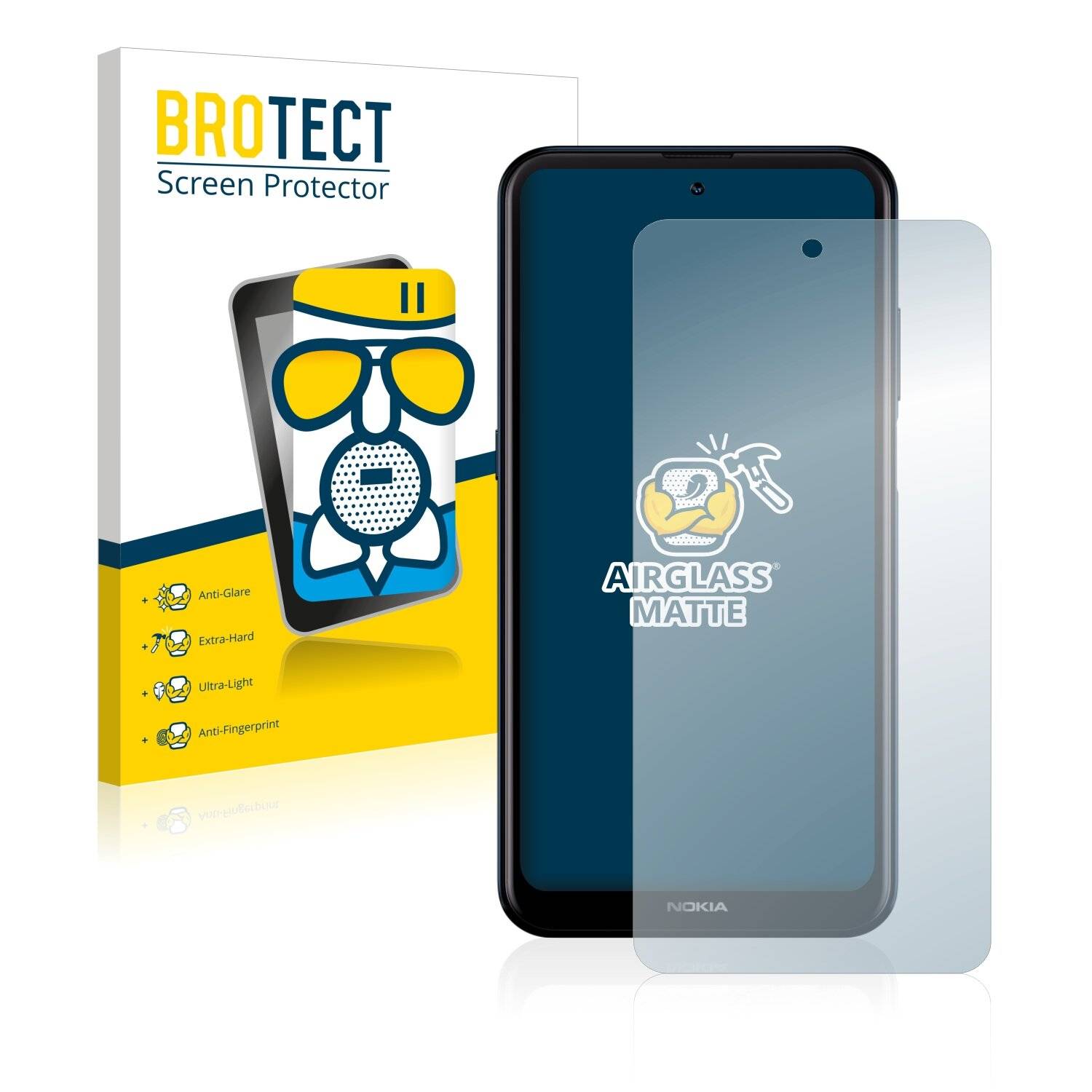 BROTECT AirGlass Matte Schutzglas Folie für Nokia