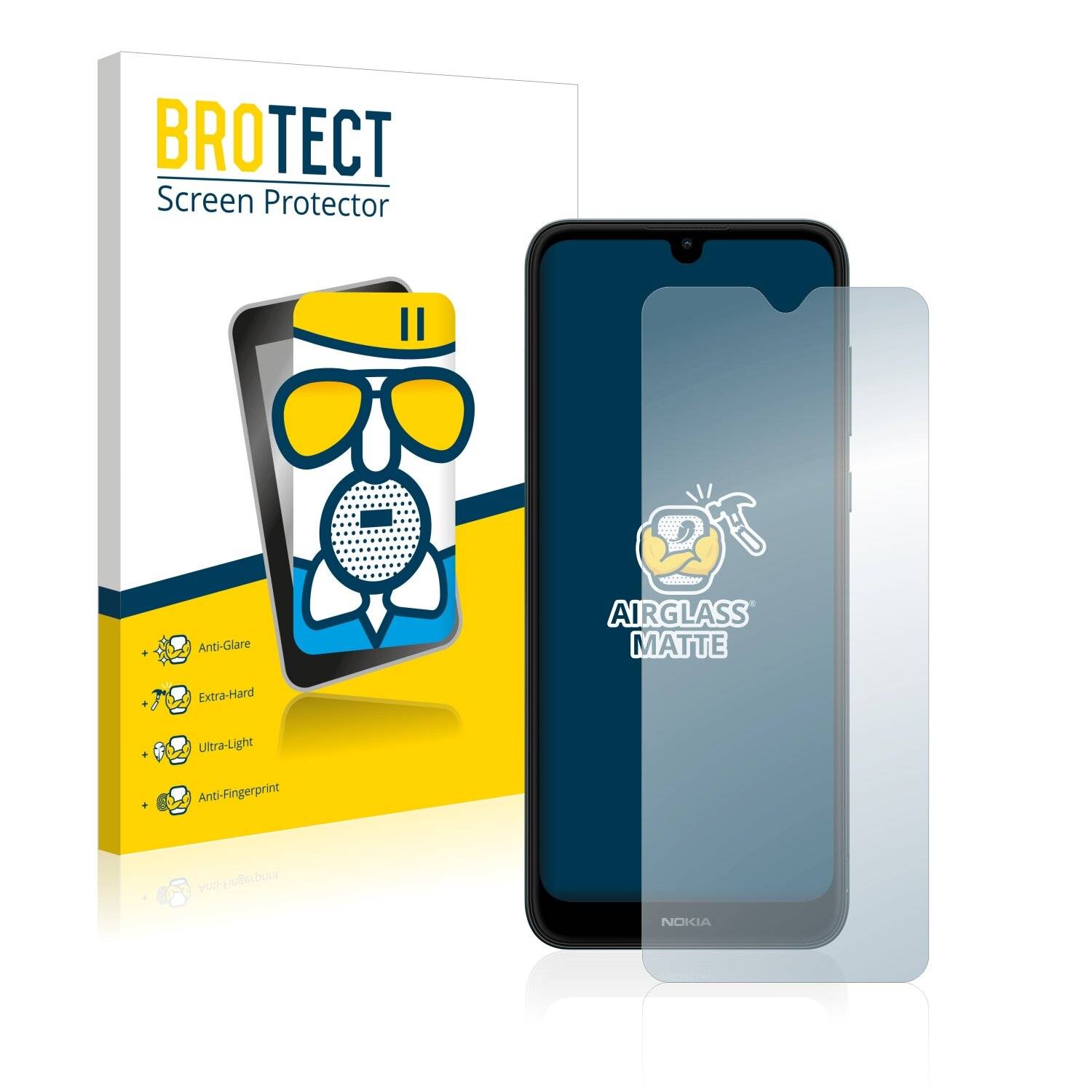 BROTECT AirGlass Matte Schutzglas Folie für Nokia