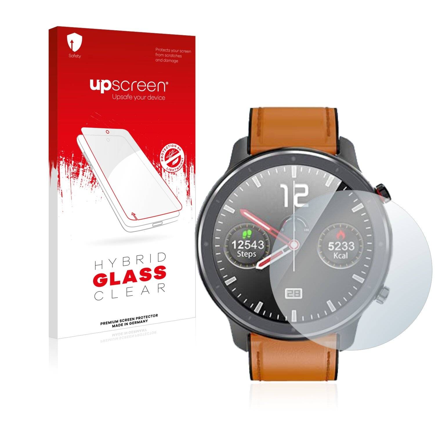 upscreen Hybrid Glass Clear Premium Schutzglas Folie für Microwear