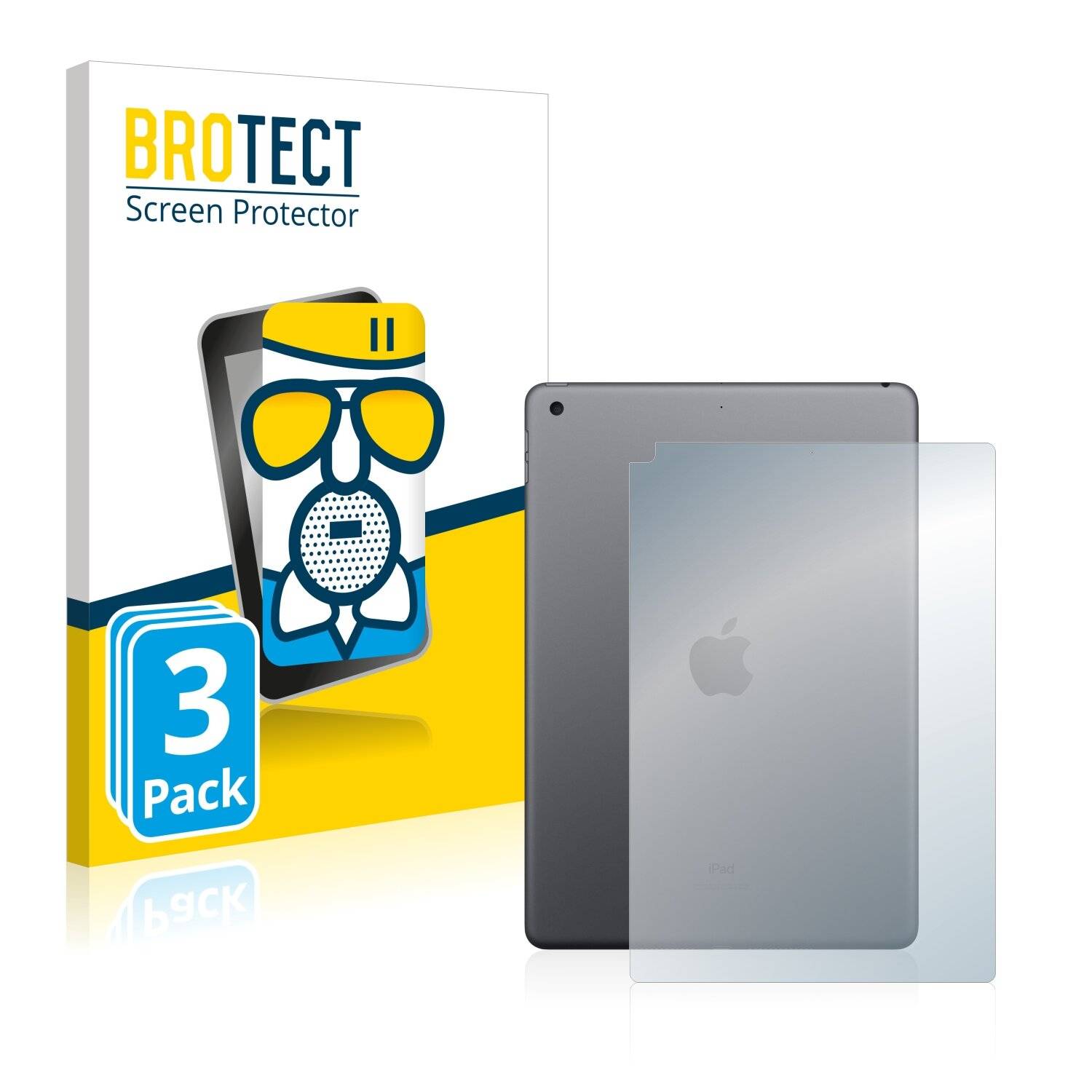 3x BROTECT AirGlass Matte Schutzglas Folie für Apple iPad 10.2 WiFi 2021 (Rückseite, 9