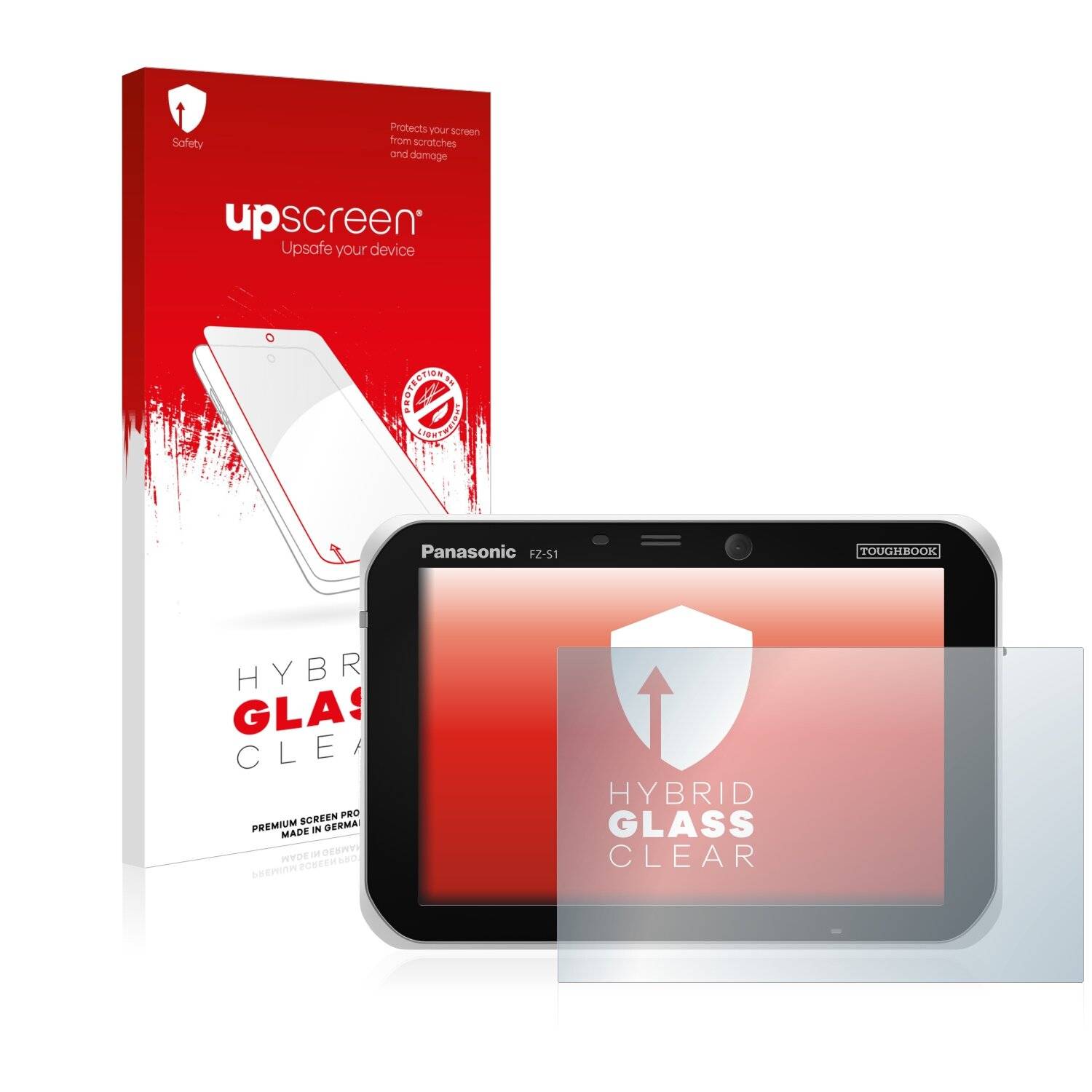 upscreen Hybrid Glass Clear Premium Schutzglas Folie für Panasonic Toughbook