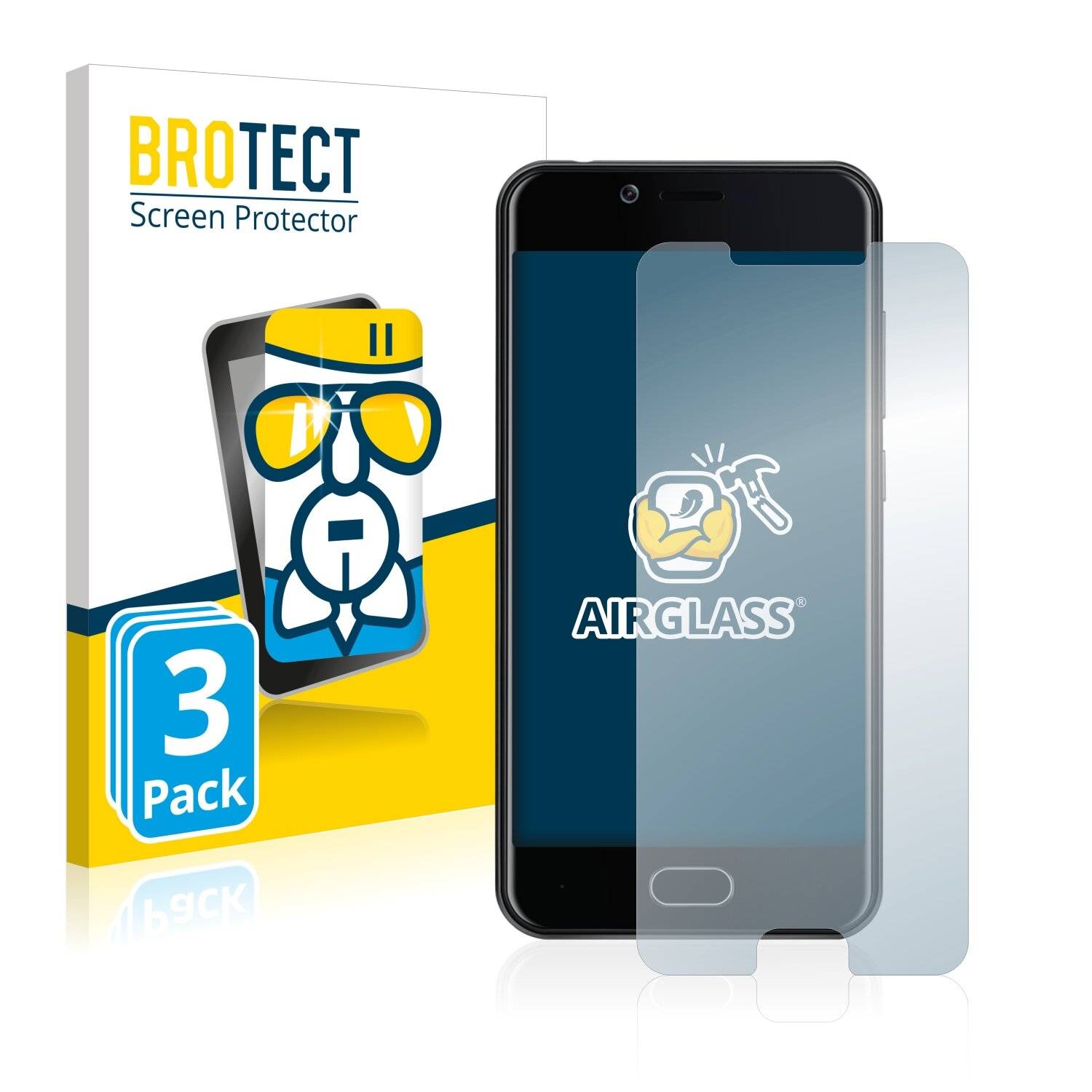 3x BROTECT AirGlass Schutzglas Folie für Doogee Shoot