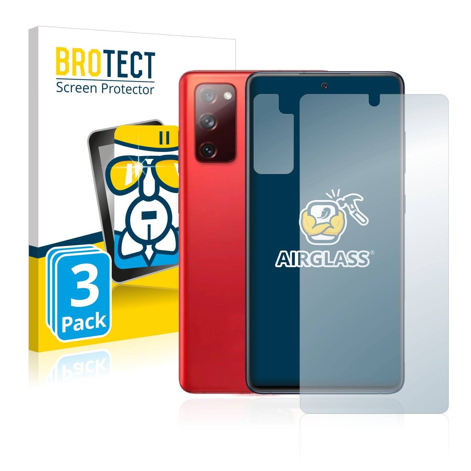 3x BROTECT AirGlass Schutzglas Folie für Samsung Galaxy S20 FE 5G (Vorderseite +