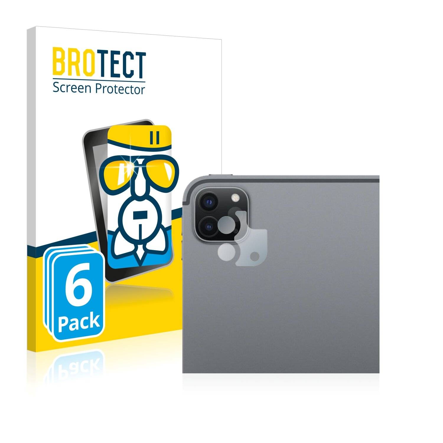 6x BROTECT AirGlass Schutzglas Folie für Apple iPad Pro 11 WiFi 2021 (NUR Kamera, 3.