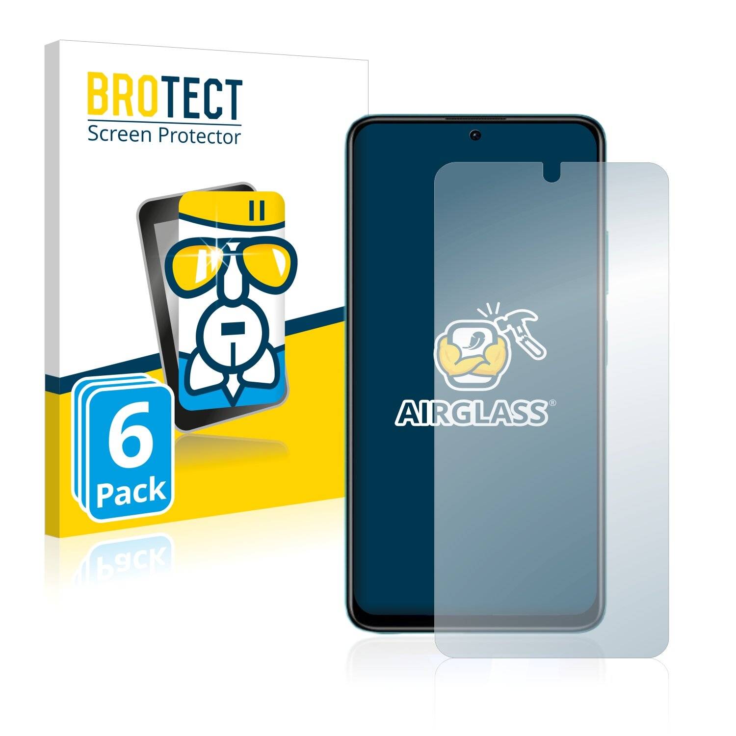 6x BROTECT AirGlass Schutzglas Folie für Xiaomi Redmi Note 11