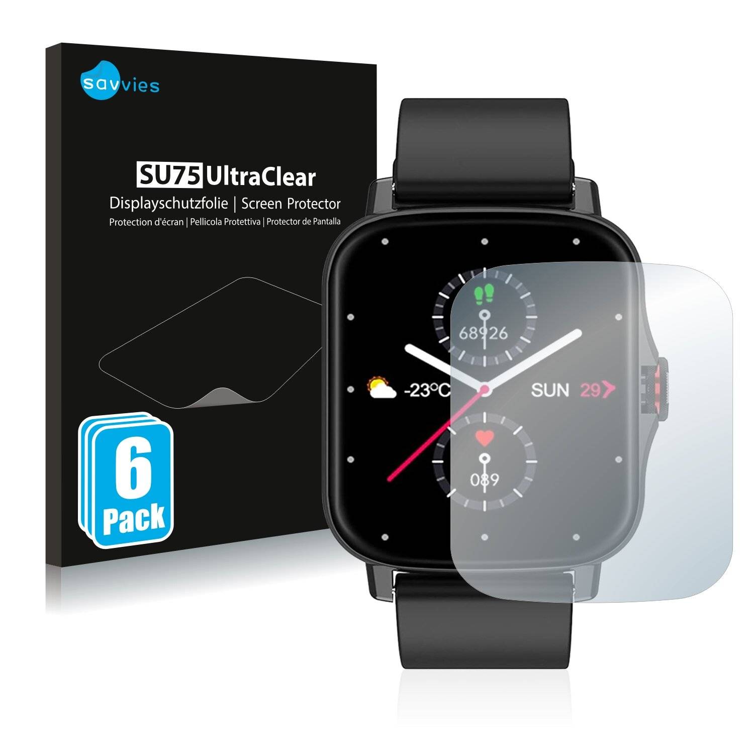 6x Savvies SU75 Displayschutzfolie für Conemmo
