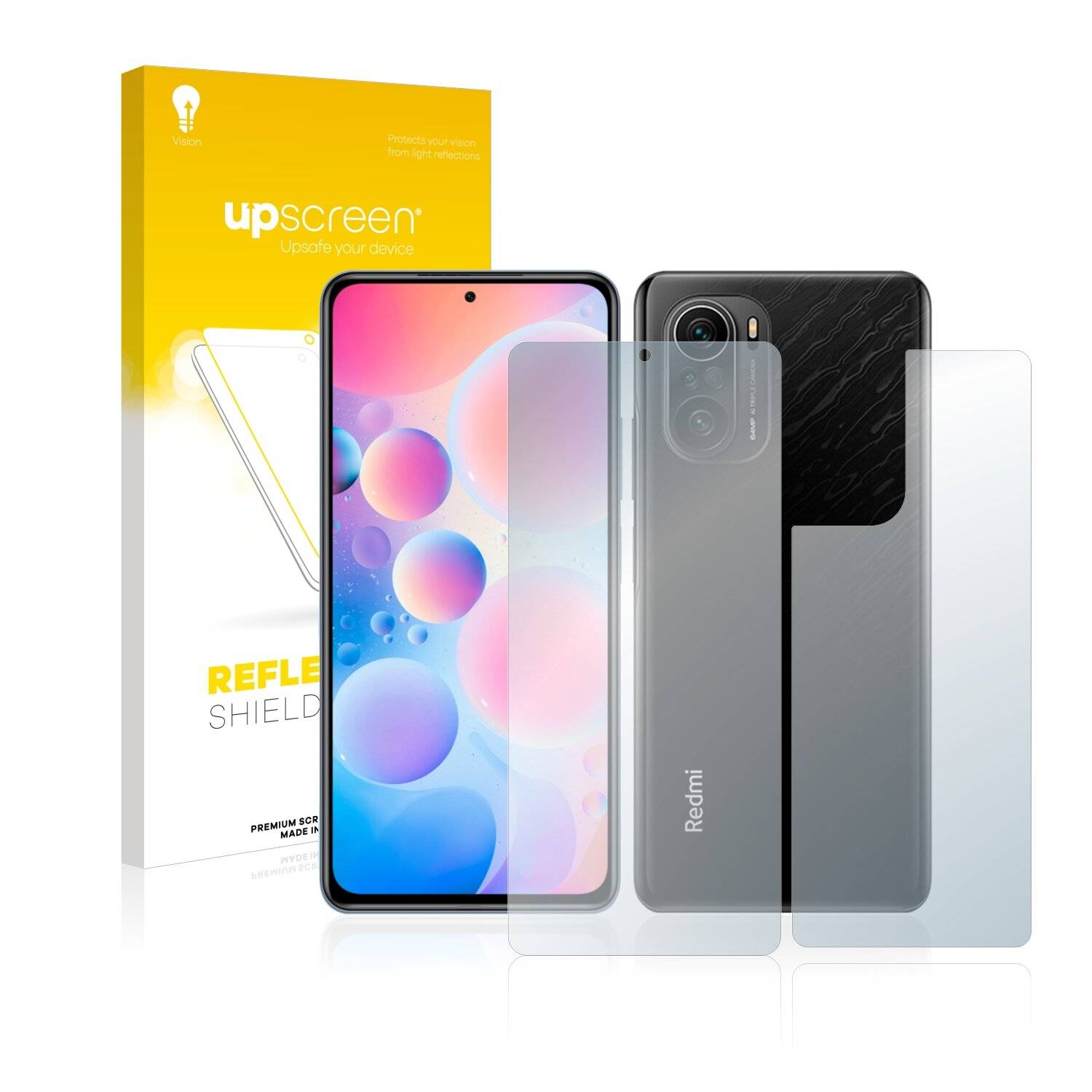 upscreen Reflection Shield Matte Premium Displayschutzfolie für Xiaomi Redmi K40 Pro (Vorder
