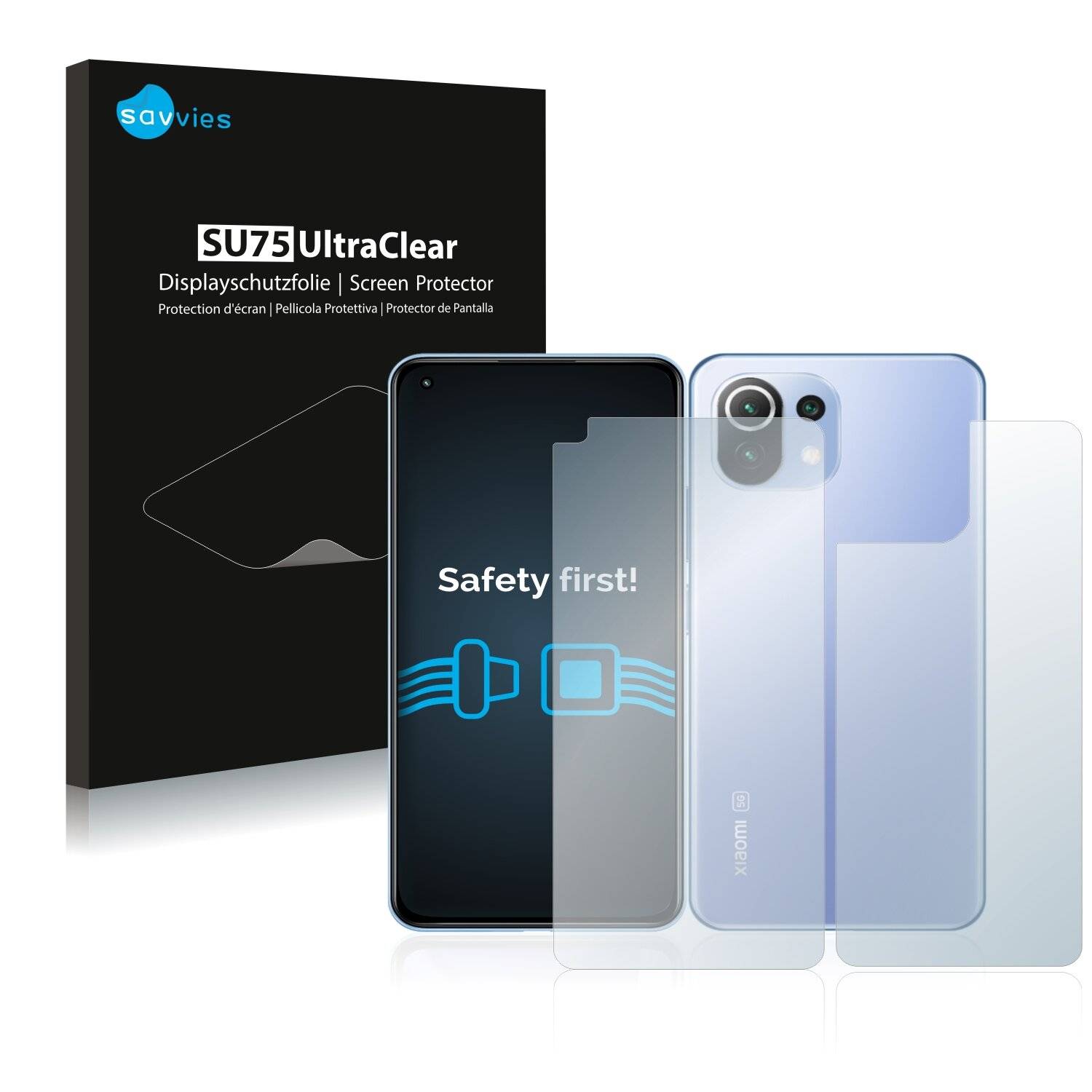 18x Savvies SU75 Displayschutzfolie für Xiaomi 11 Lite 5G NE (Vorder +