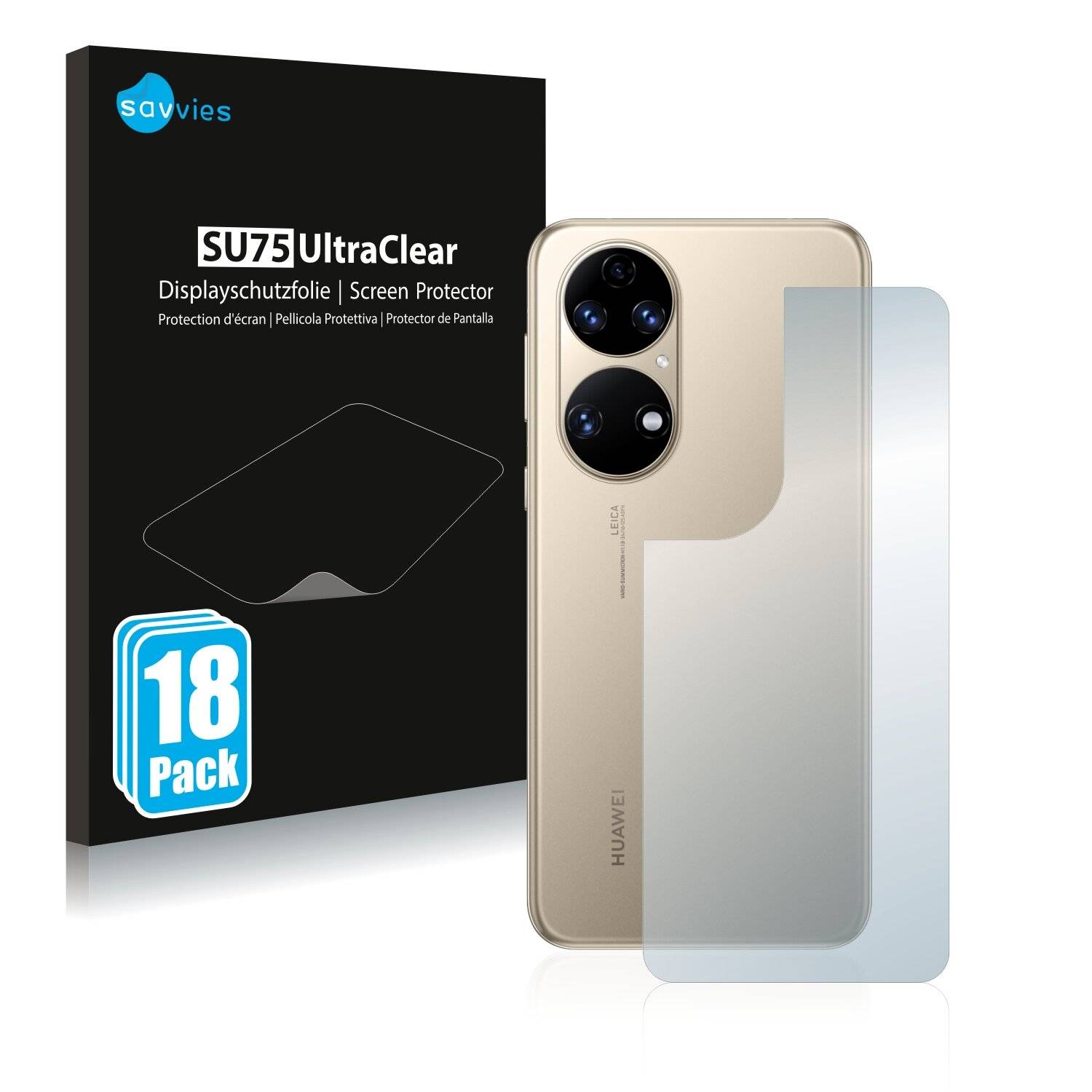 18x Savvies SU75 Displayschutzfolie für Huawei P50