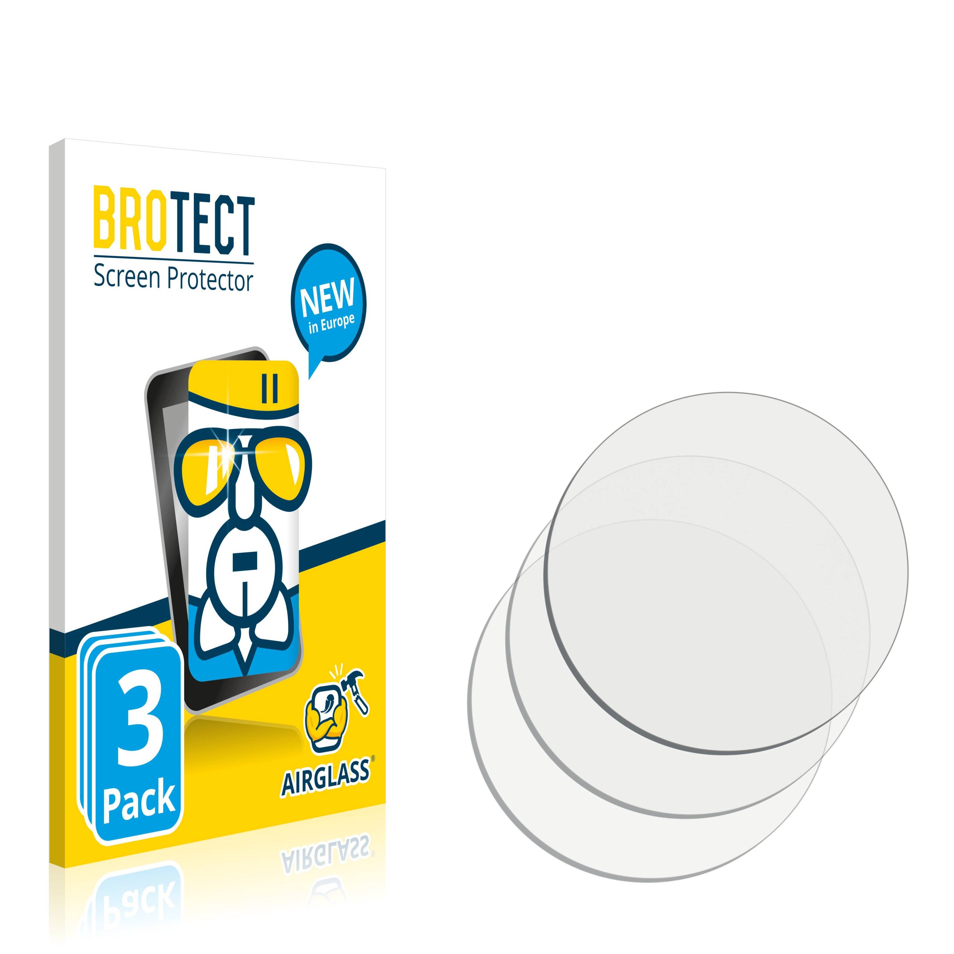 3x BROTECT AirGlass Schutzglas Folie für Armbanduhren (Kreisrund, Durchmesser: 27