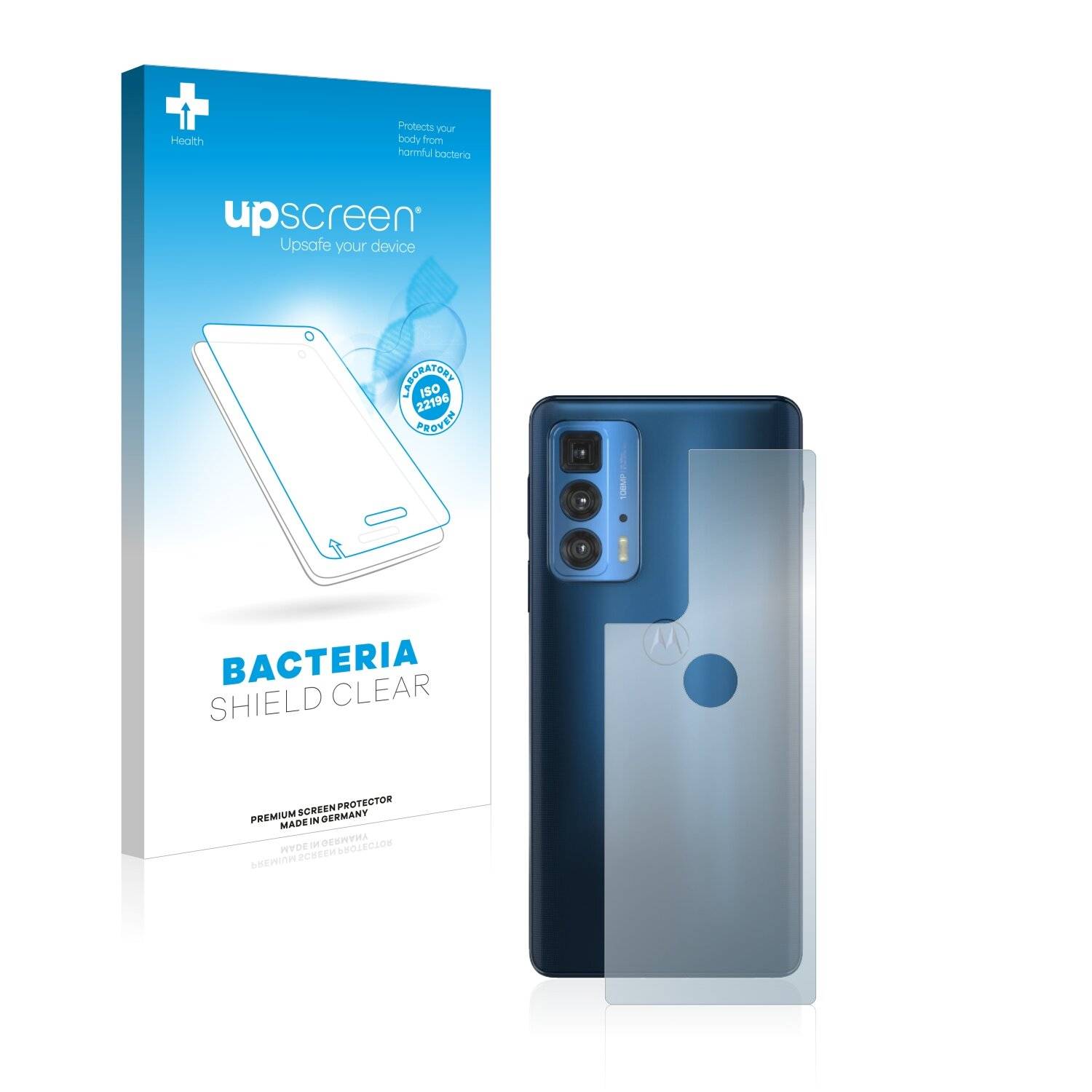 upscreen Bacteria Shield Clear Premium Antibakterielle Displayschutzfolie für Motorola Edge