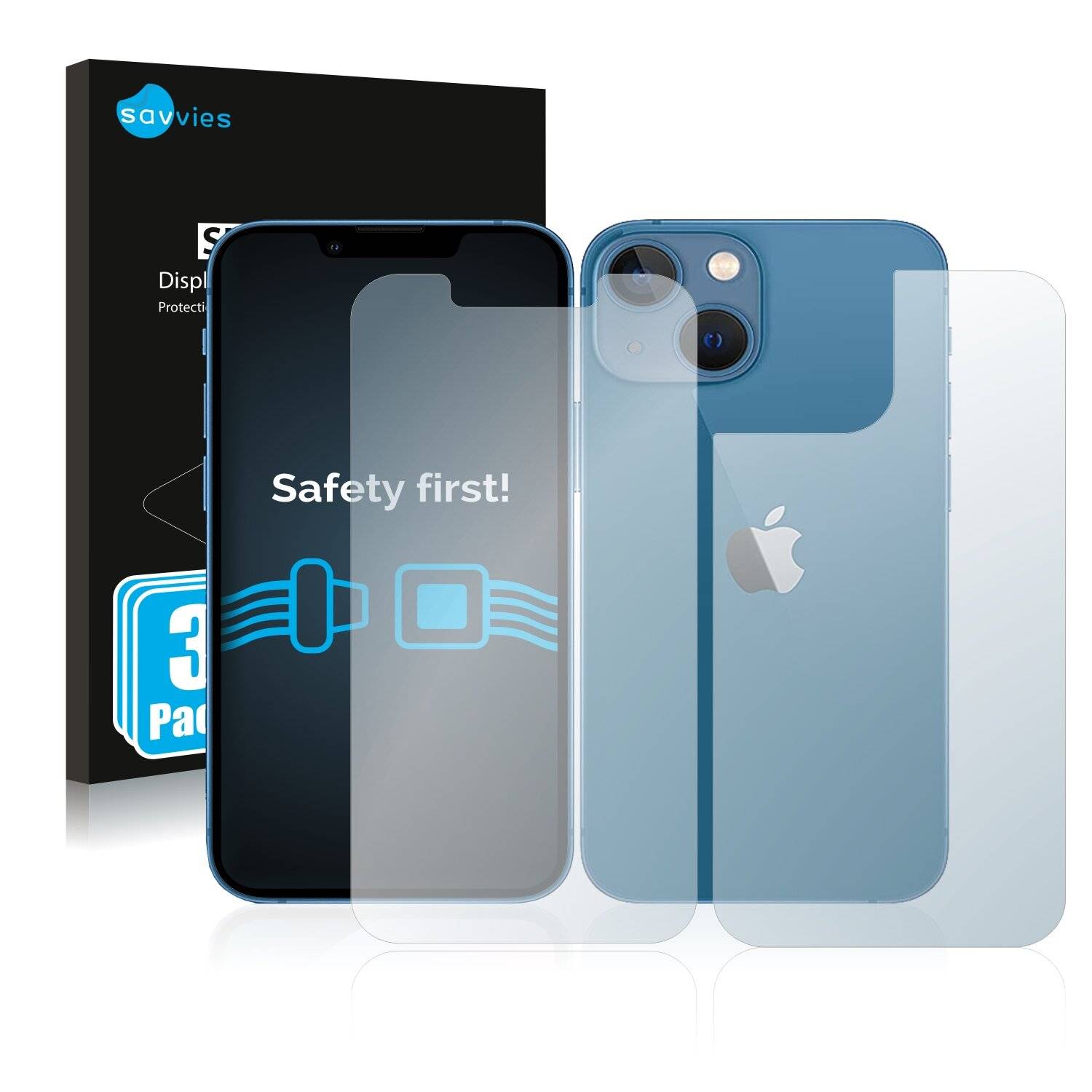 6x Savvies SU75 Displayschutzfolie für Apple iPhone 13 mini (Vorder +