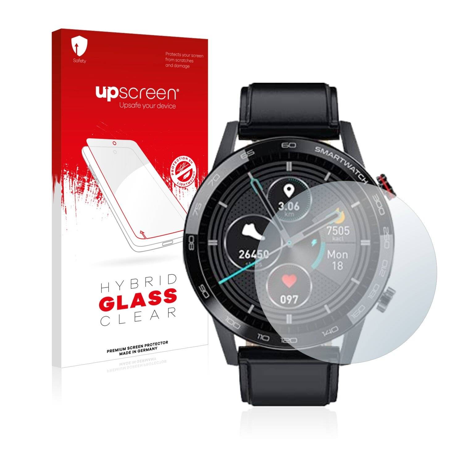 upscreen Hybrid Glass Clear Premium Schutzglas Folie für Microwear
