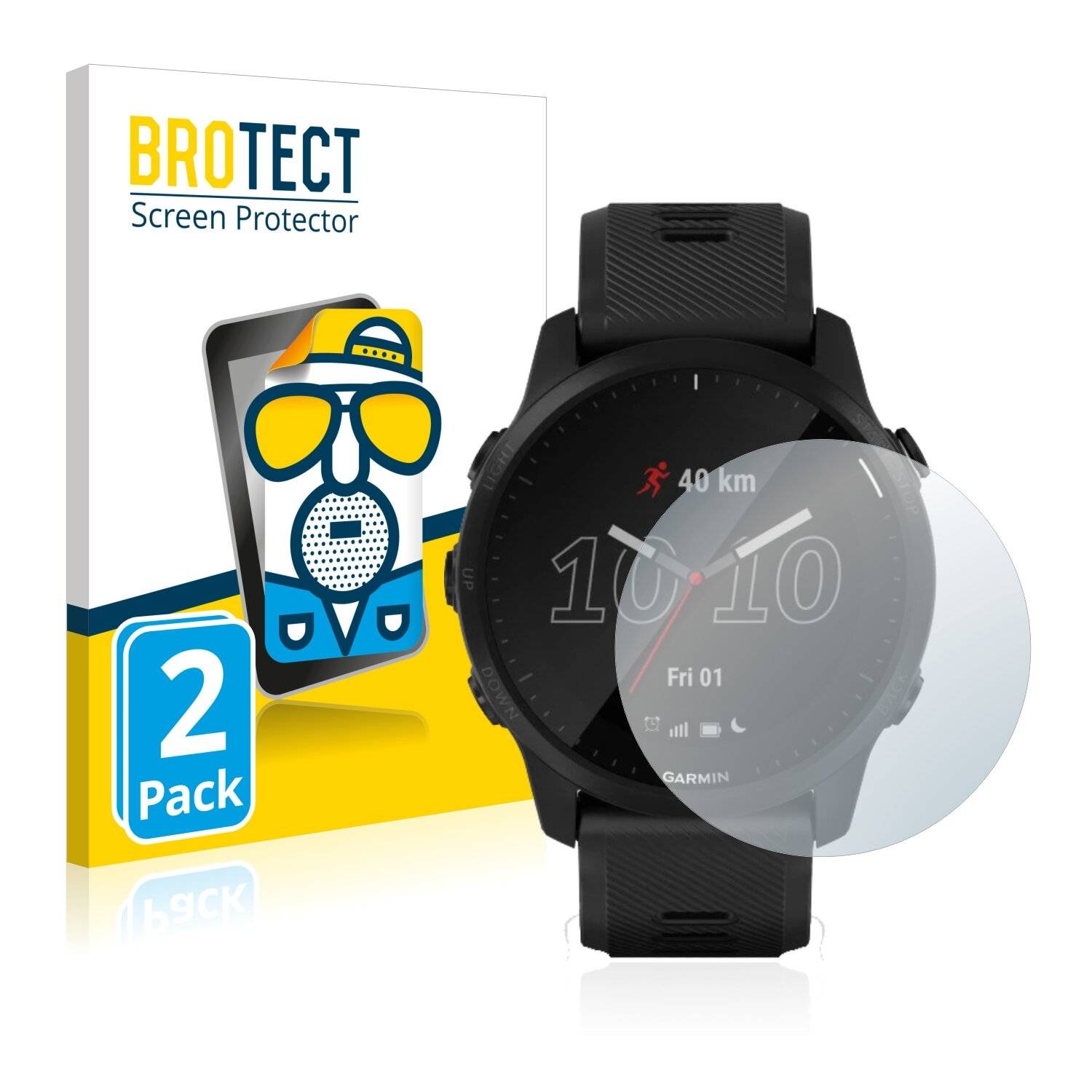 2x BROTECT Matte Displayschutzfolie für Garmin Forerunner 945 LTE - Entspiegelt,