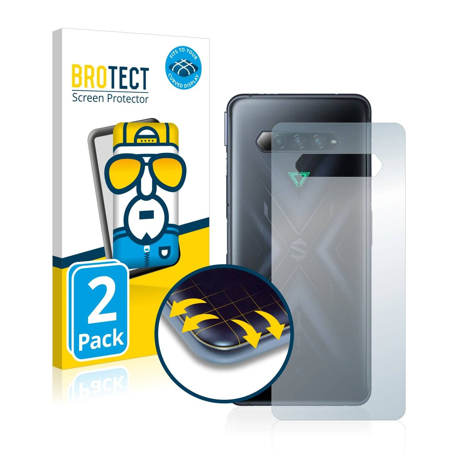 2x BROTECT Flex Full-Cover Displayschutzfolie für Xiaomi Black Shark 4