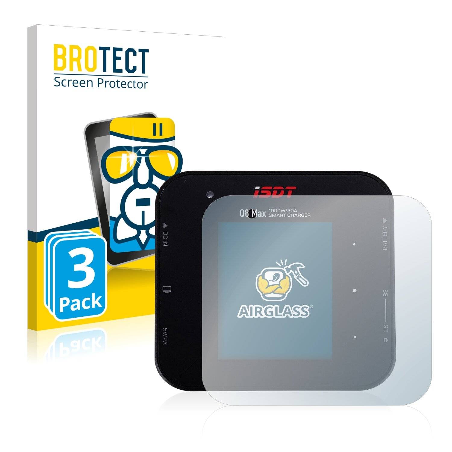 3x BROTECT AirGlass Schutzglas Folie für ISDT Q8