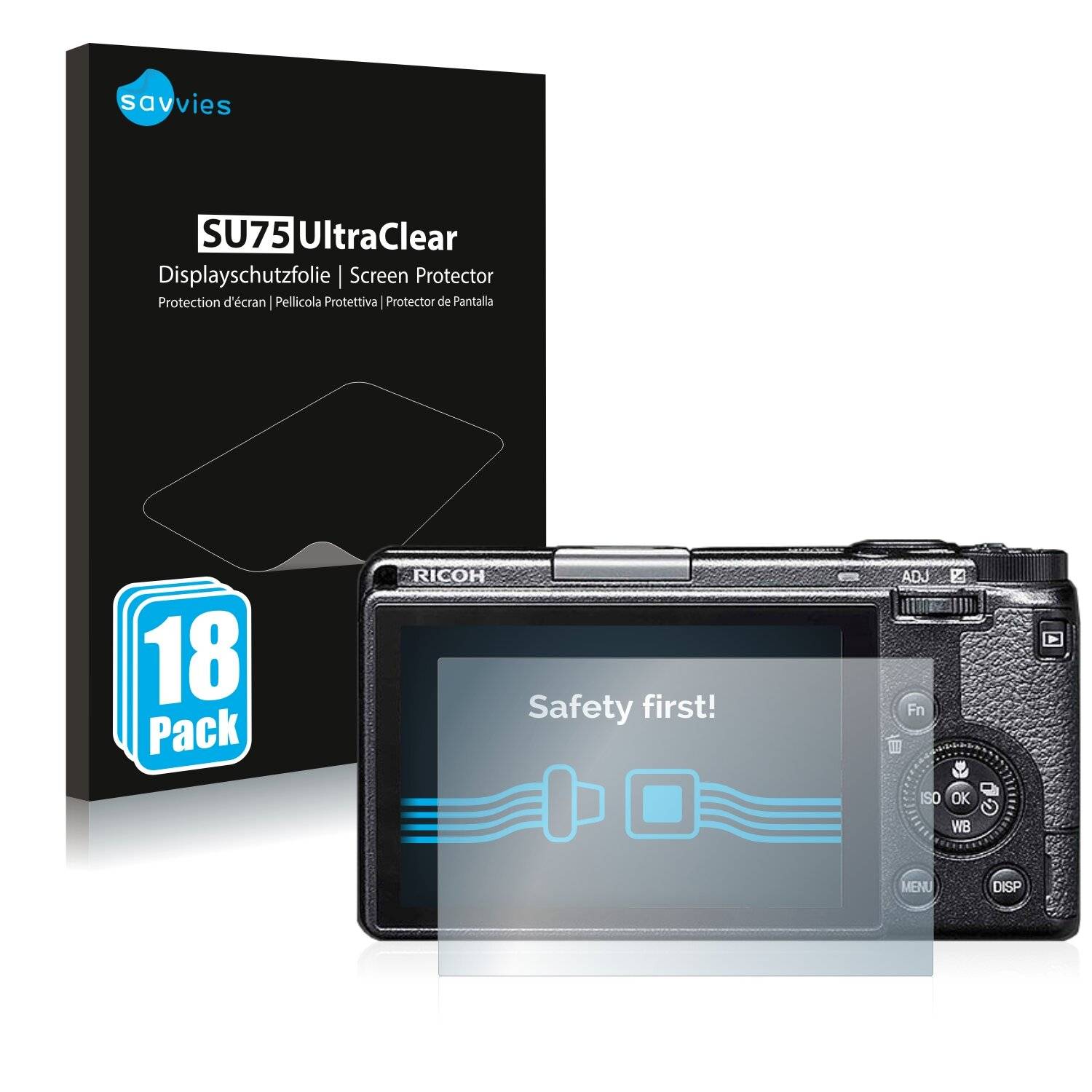 18x Savvies SU75 Displayschutzfolie für Ricoh GR