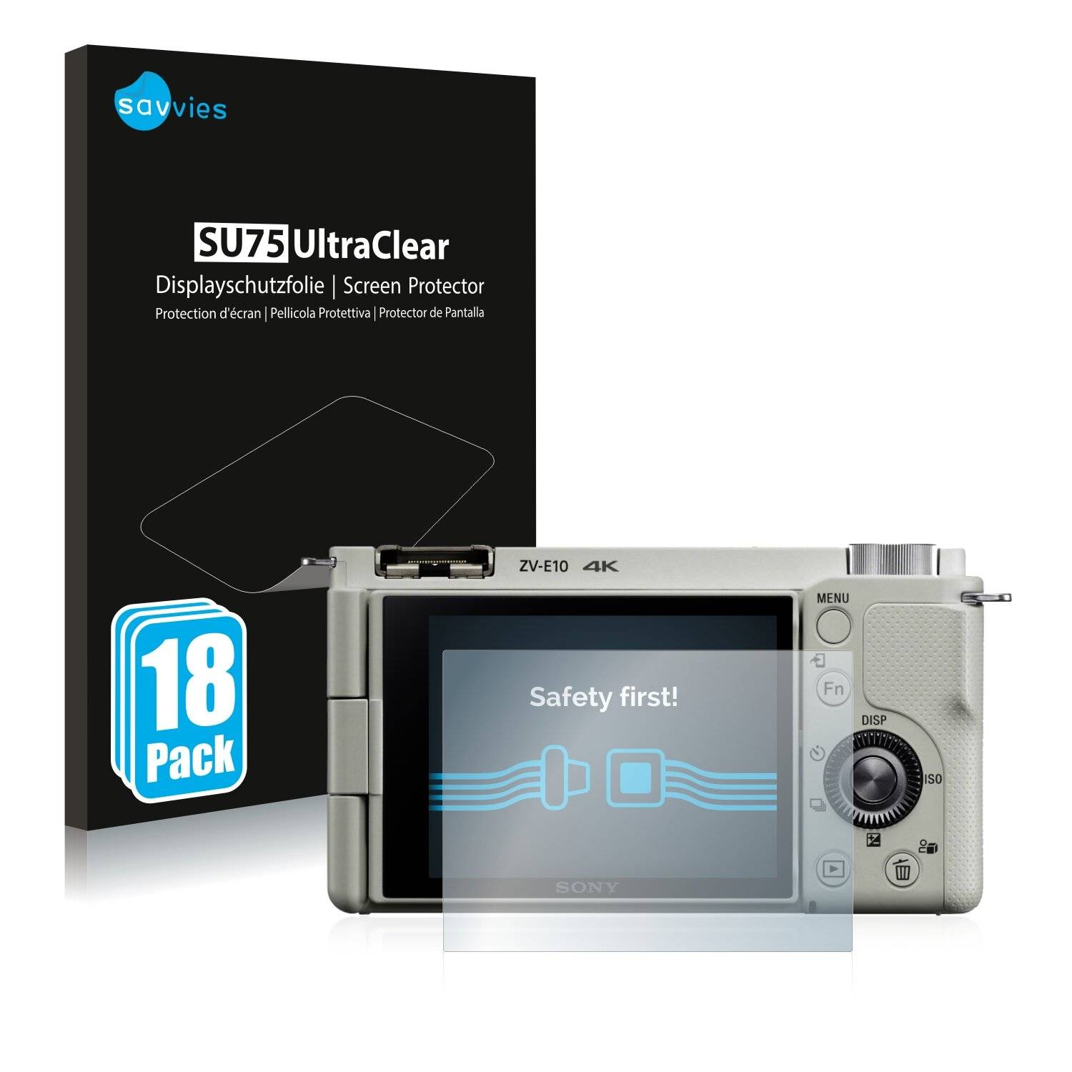 18x Savvies SU75 Displayschutzfolie für Sony Alpha