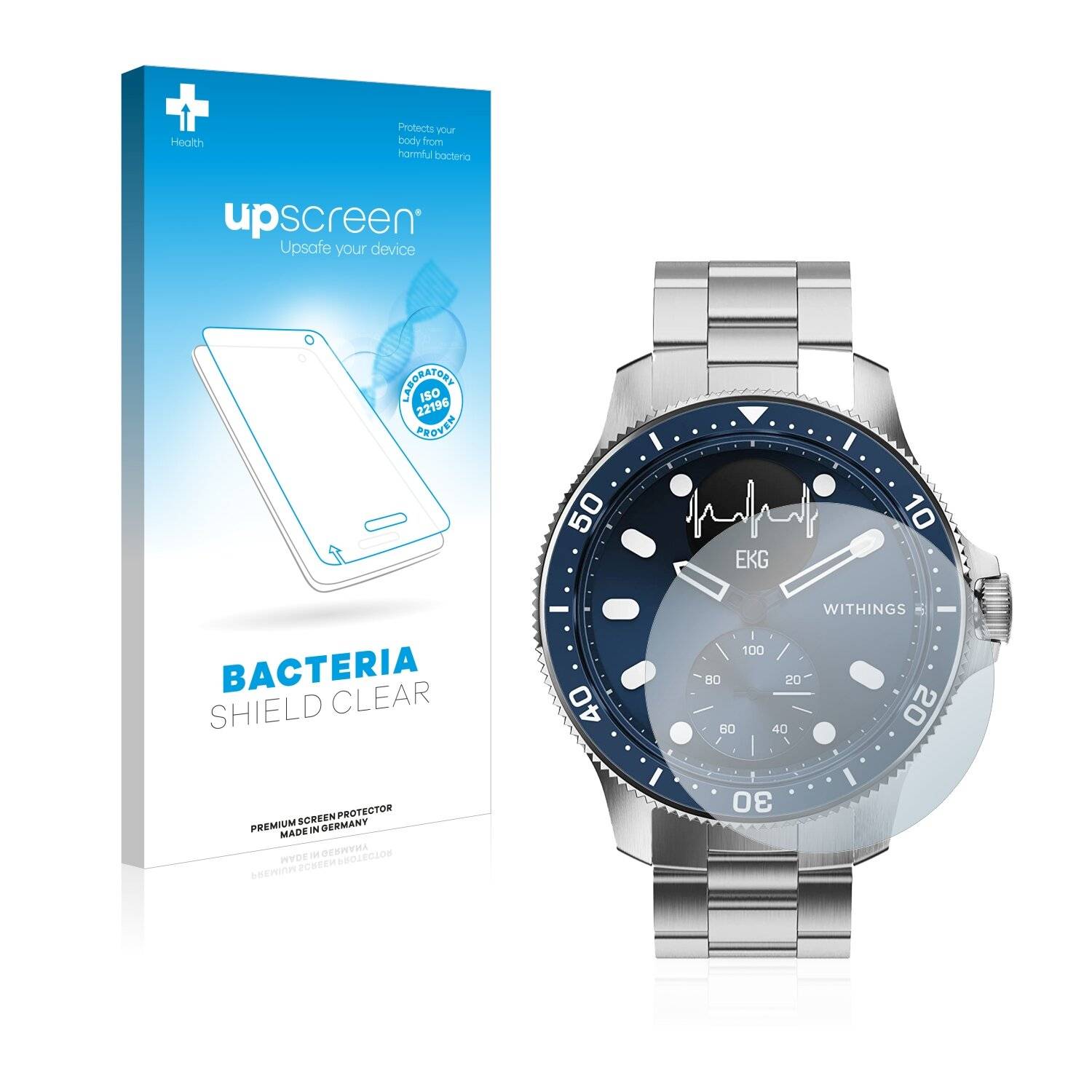 upscreen Bacteria Shield Clear Premium Antibakterielle Displayschutzfolie für Withings