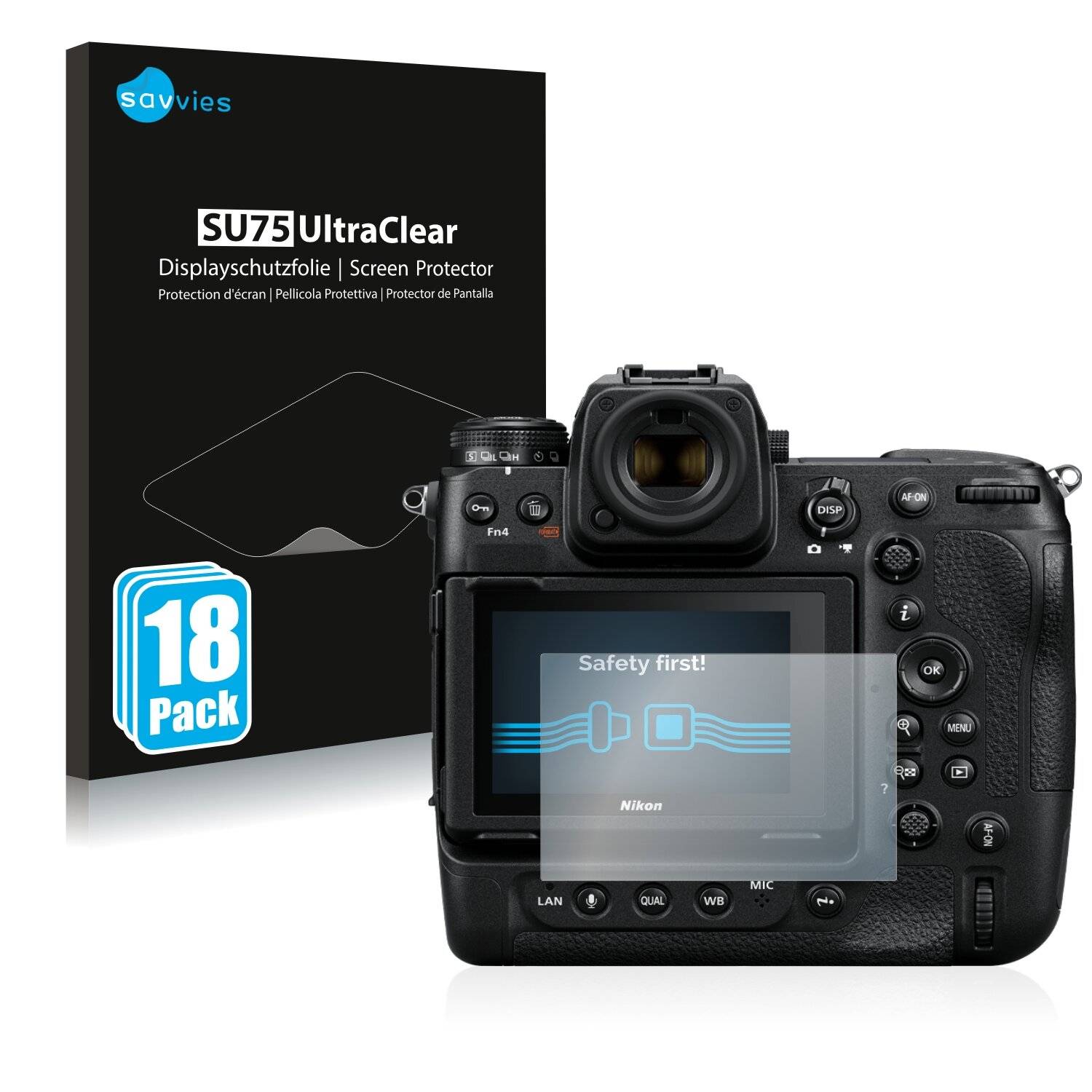 18x Savvies SU75 Displayschutzfolie für Nikon Z