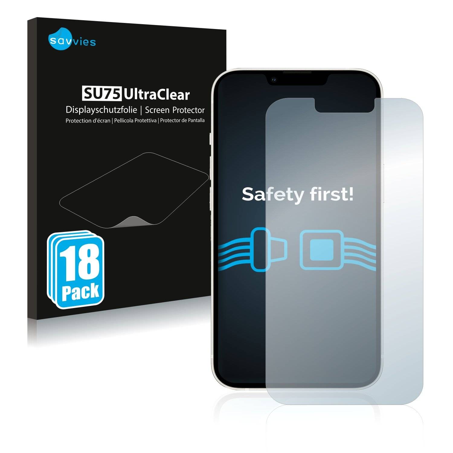 18x Savvies SU75 Displayschutzfolie für Apple iPhone