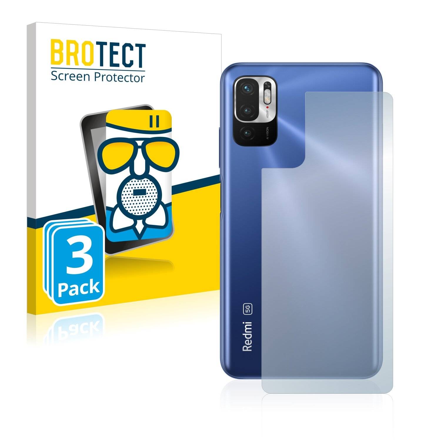 3x BROTECT AirGlass Matte Schutzglas Folie für Xiaomi Redmi Note 10T 5G