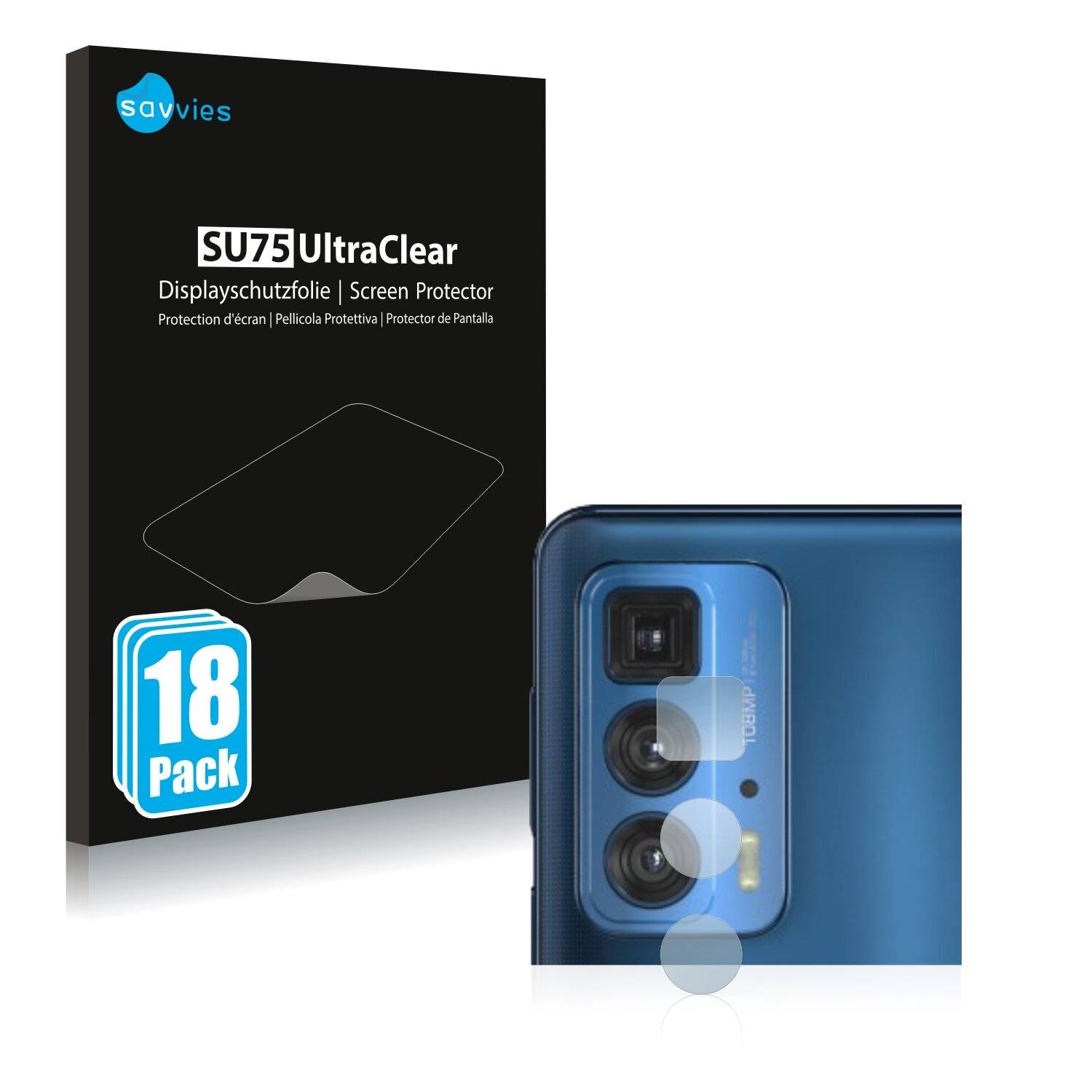 18x Savvies SU75 Displayschutzfolie für Motorola Edge 20 Pro (NUR