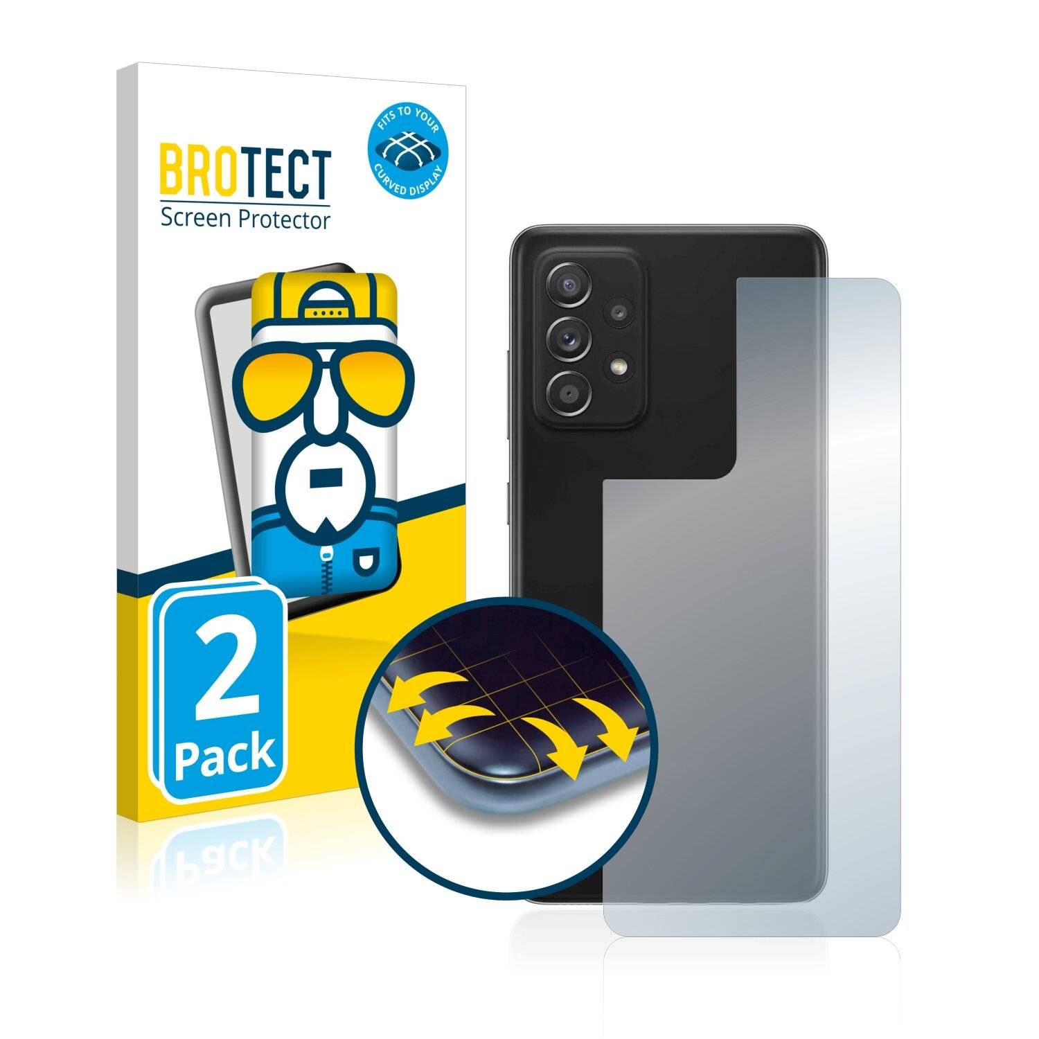 2x BROTECT Flex Full-Cover Displayschutzfolie für Samsung Galaxy A52 5G