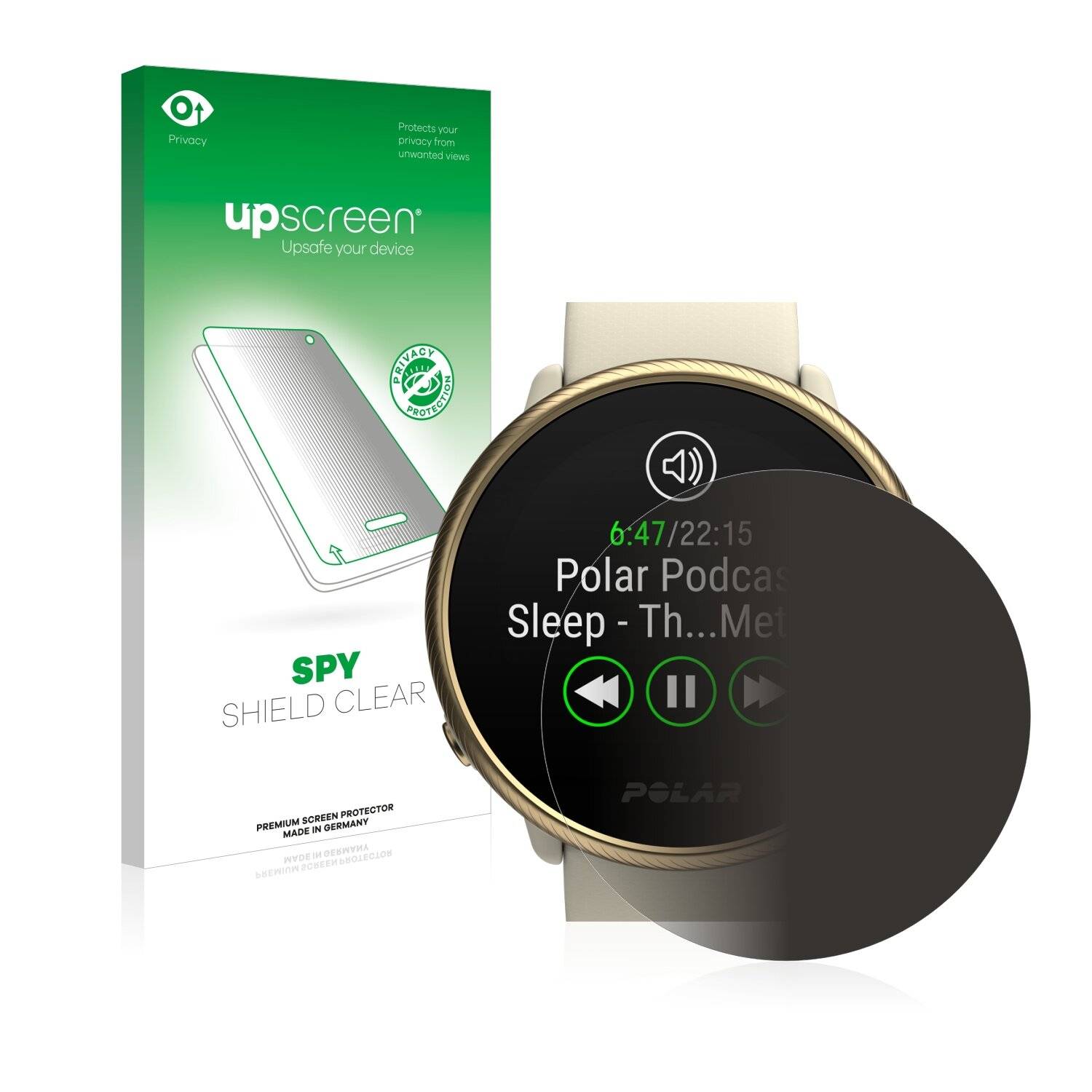 upscreen Spy Shield Clear Premium Blickschutzfolie für Polar Ignite