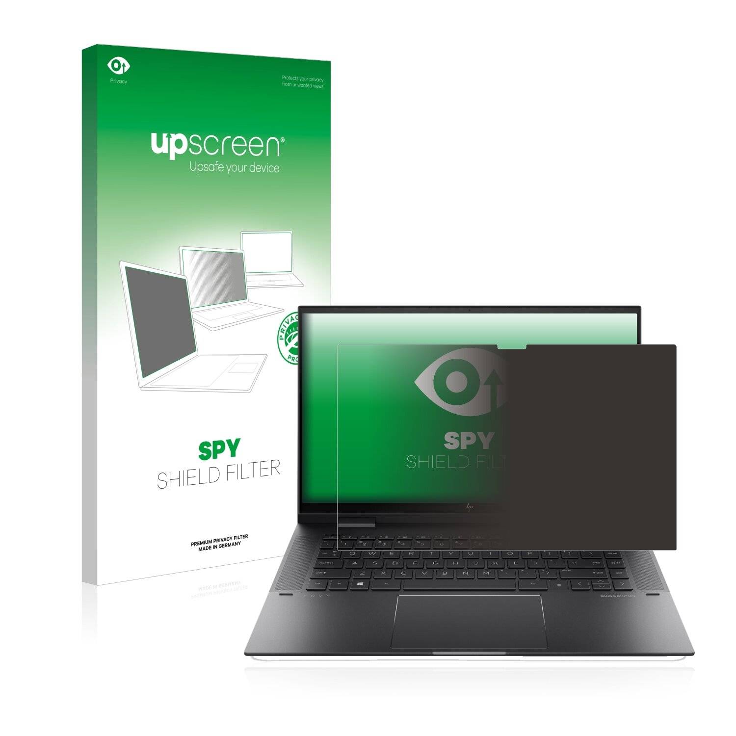 upscreen Spy Shield Filter Premium Blickschutzfilter für HP Envy x360 (15-eX) (359 mm x