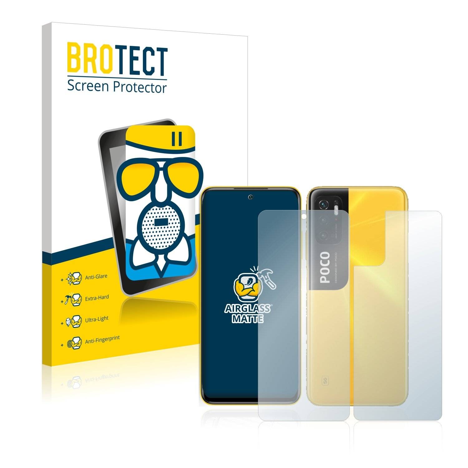 BROTECT AirGlass Matte Schutzglas Folie für Xiaomi Poco M3 Pro 5G (Vorder +