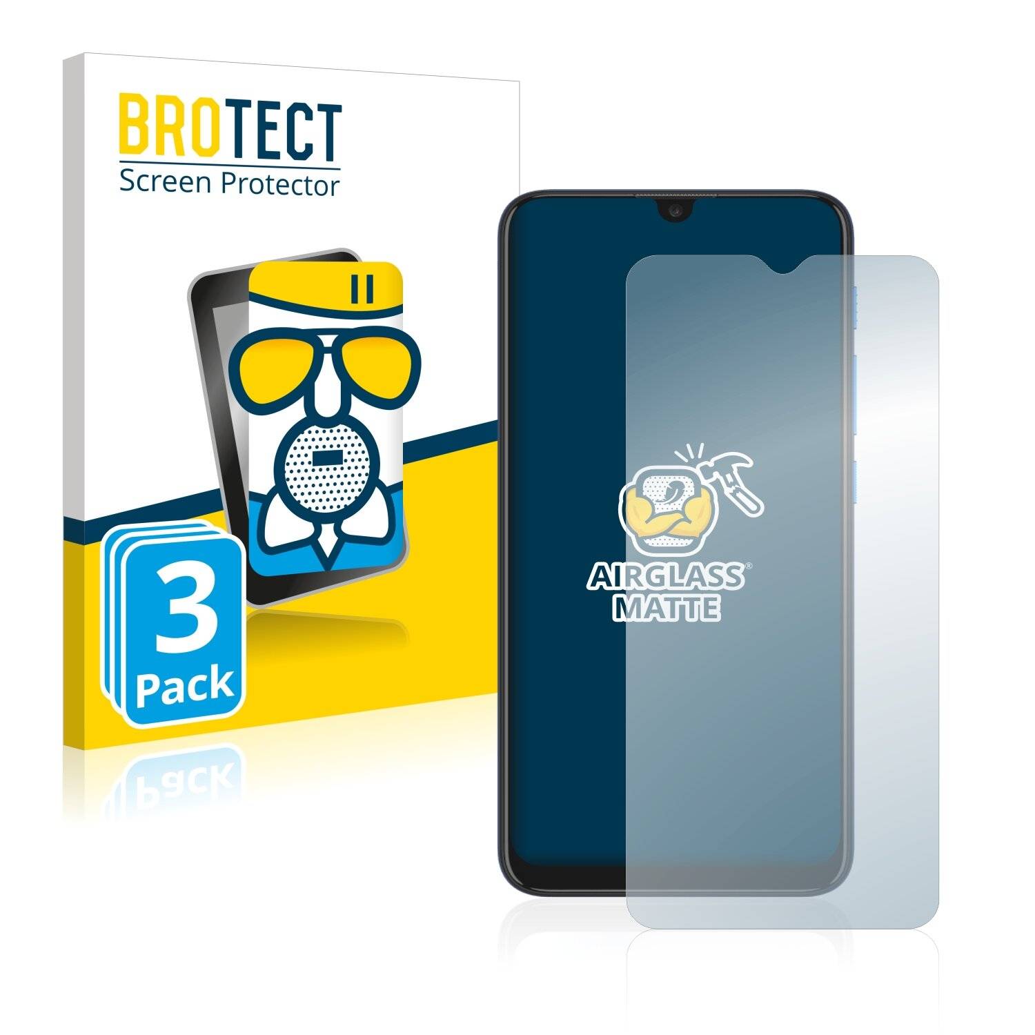 3x BROTECT AirGlass Matte Schutzglas Folie für Motorola Moto E7i