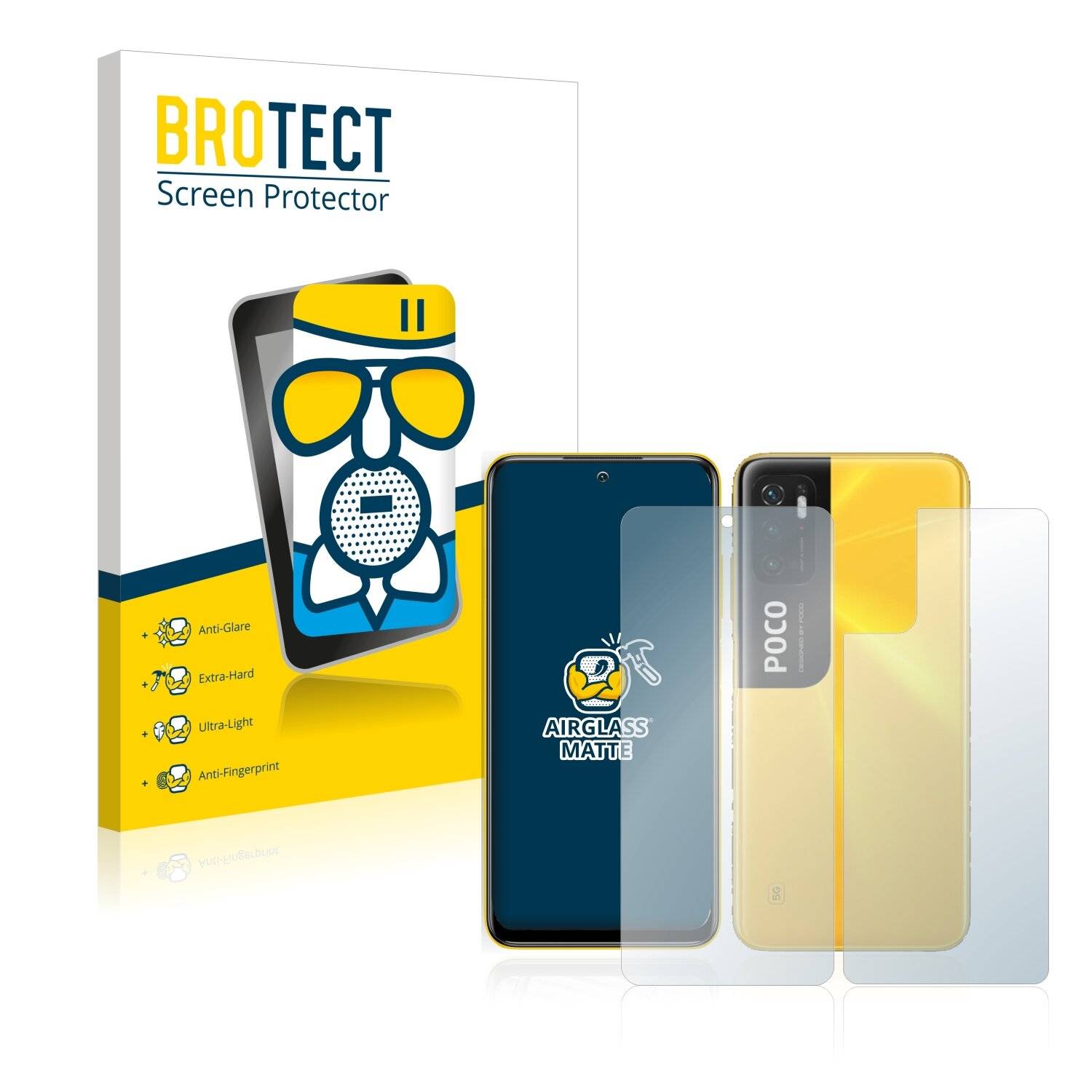 BROTECT AirGlass Matte Schutzglas Folie für Xiaomi Poco M3 Pro (Vorder +