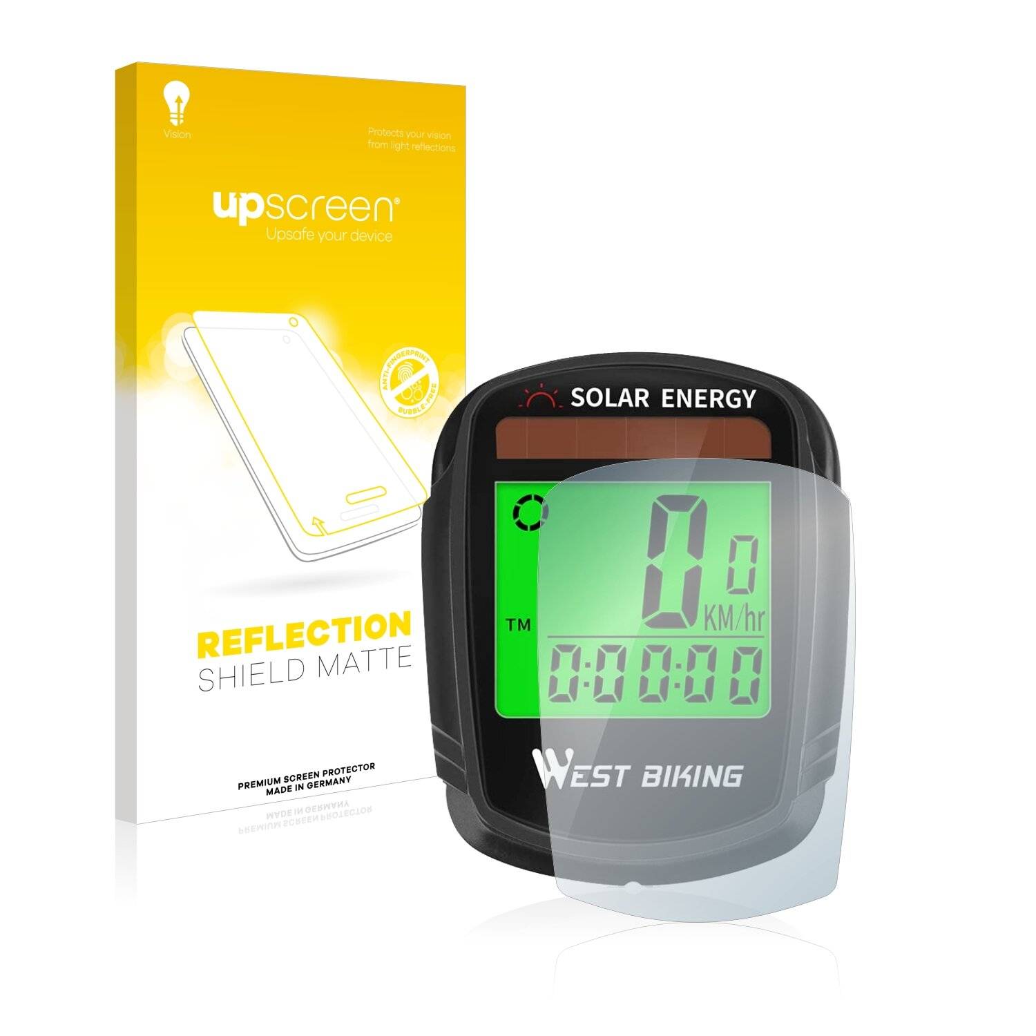 upscreen Reflection Shield Matte Premium Displayschutzfolie für West Biking Bike Computer