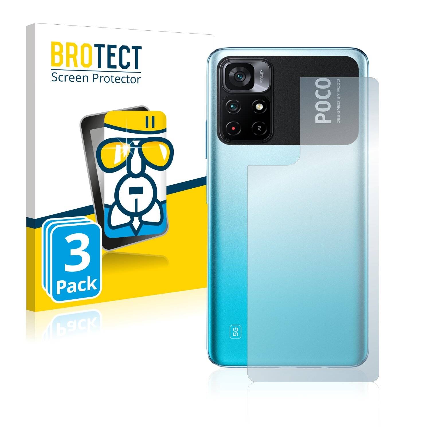 3x BROTECT AirGlass Schutzglas Folie für Xiaomi Poco M4 Pro 5G
