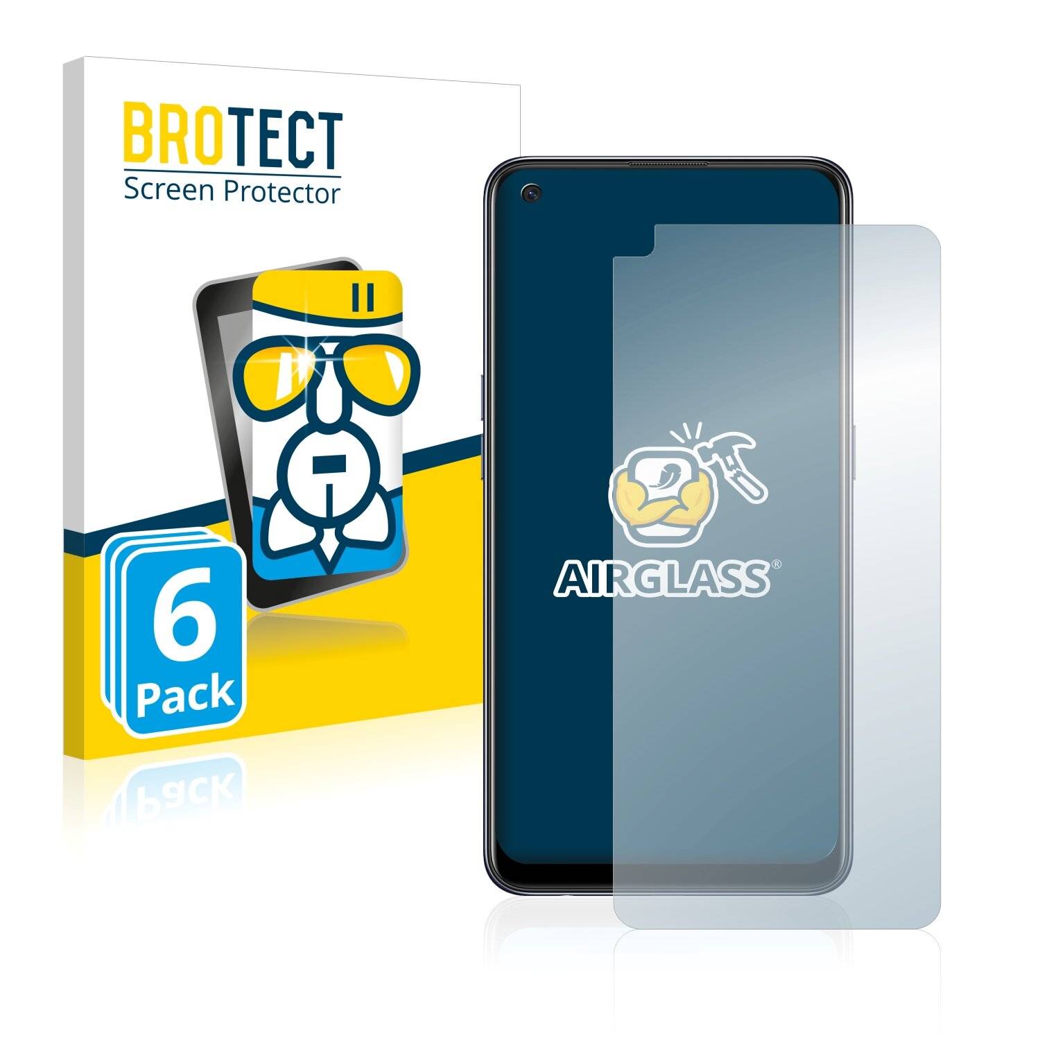6x BROTECT AirGlass Schutzglas Folie für Oppo Reno 6