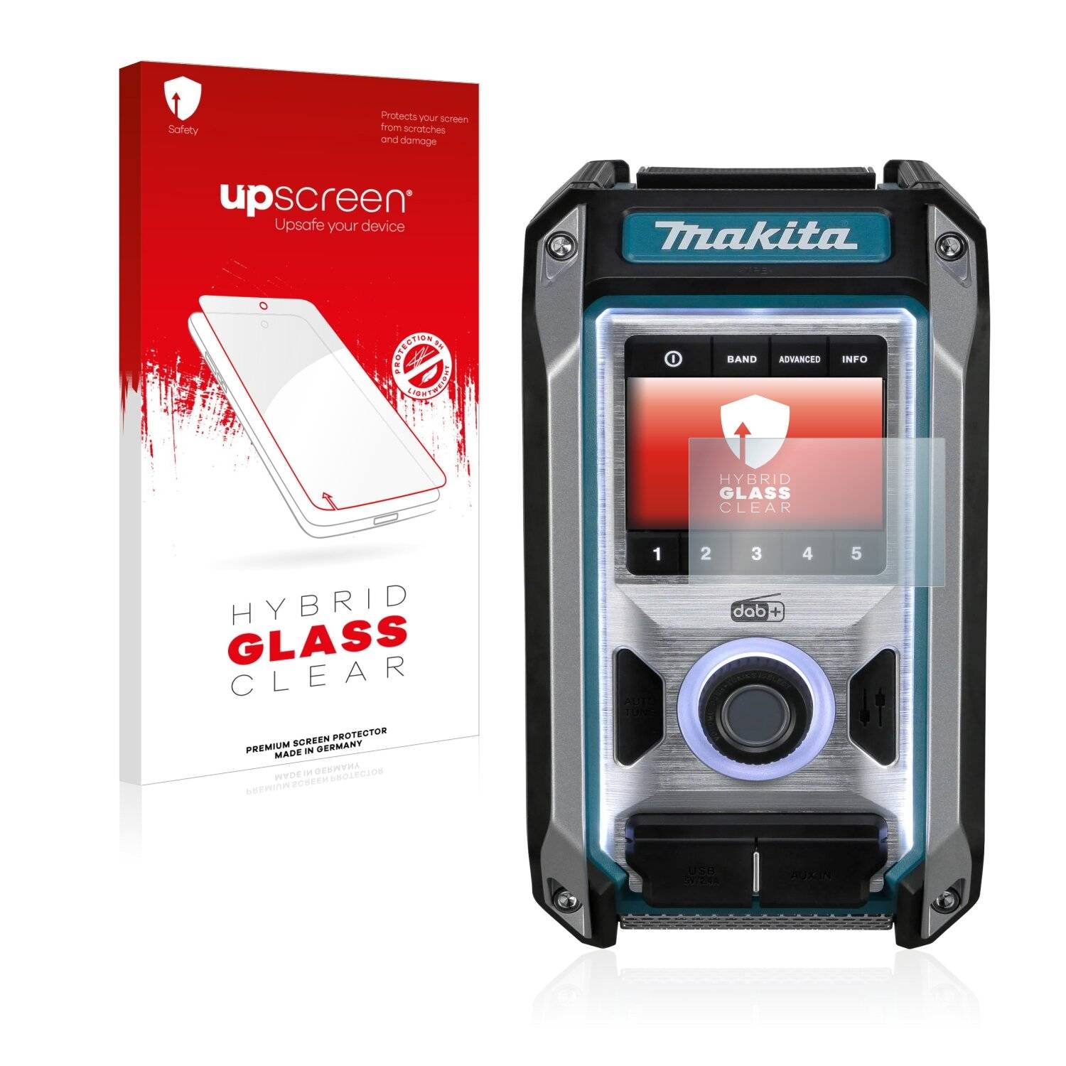 upscreen Hybrid Glass Clear Premium Schutzglas Folie für Makita