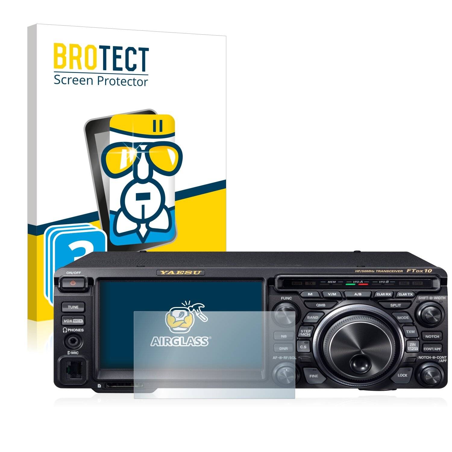 3x BROTECT AirGlass Schutzglas Folie für Yaesu