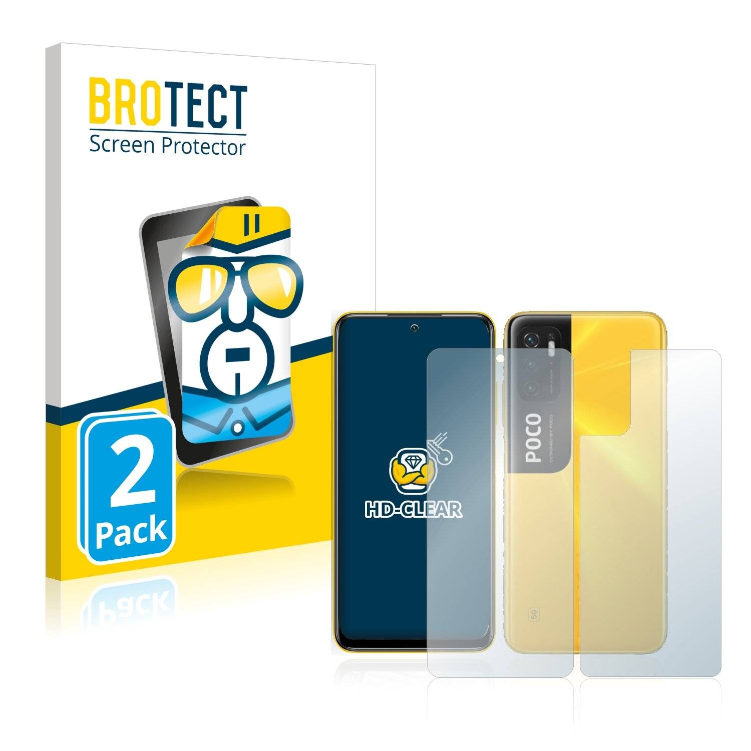 2x BROTECT HD-Clear Displayschutzfolie für Xiaomi Poco M3 Pro (Vorder +