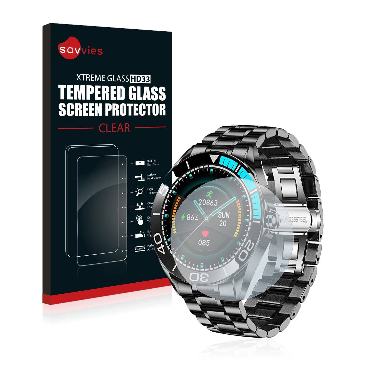 Savvies HD33 Clear Schutzglas für Lige