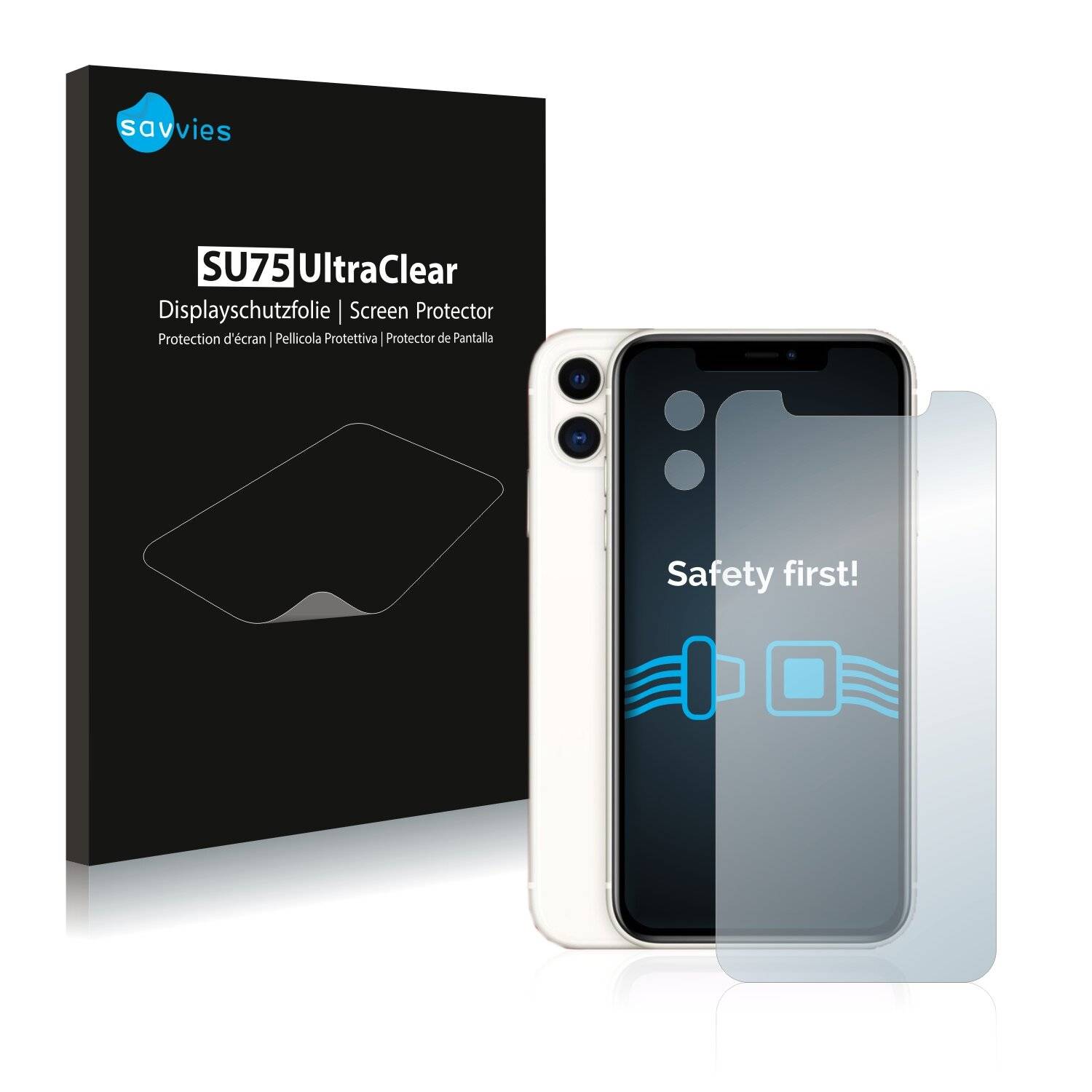 18x Savvies SU75 Displayschutzfolie für Apple iPhone 11 (Vorderseite +