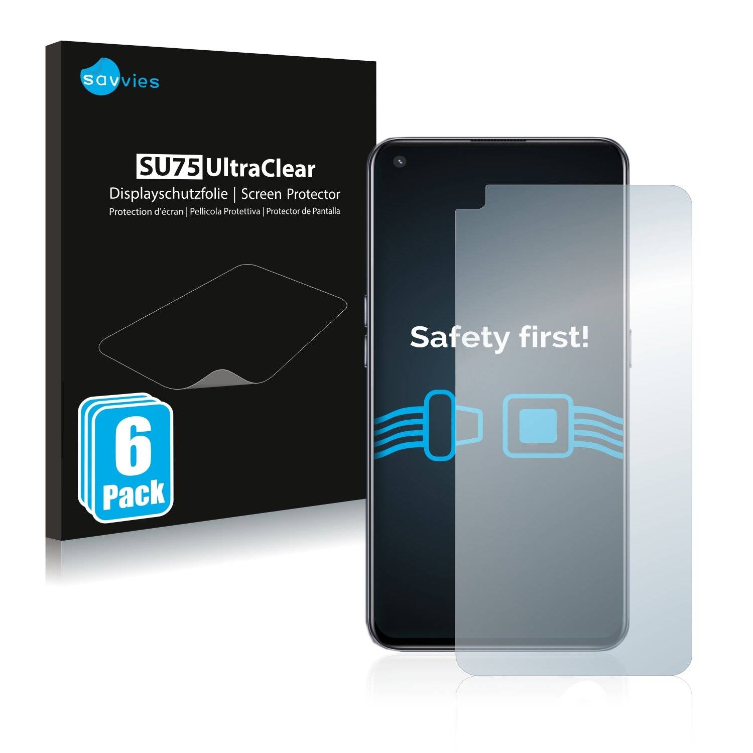 6x Savvies SU75 Displayschutzfolie für Realme GT Neo