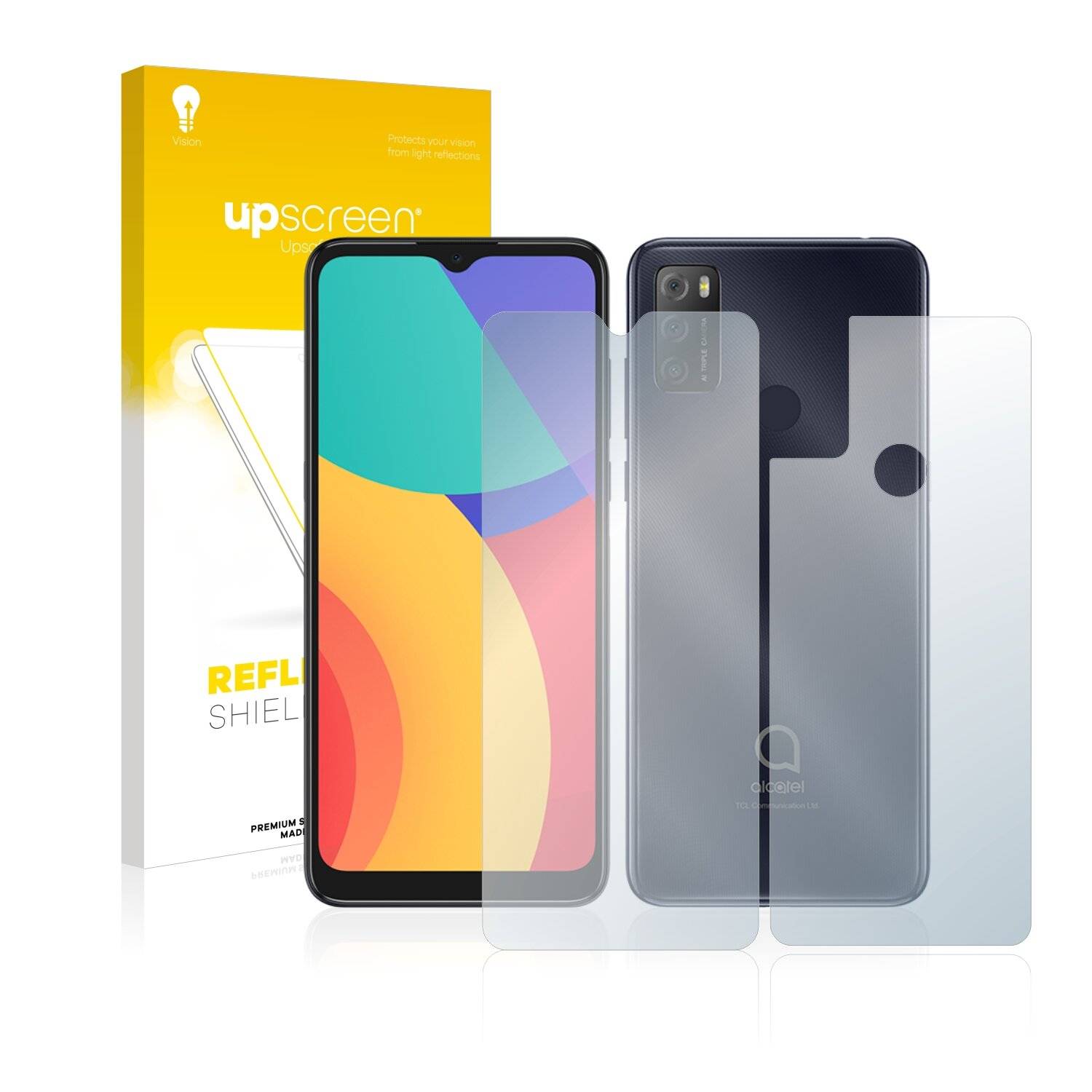 upscreen Reflection Shield Matte Premium Displayschutzfolie für Alcatel 1S 2021 (Vorder +